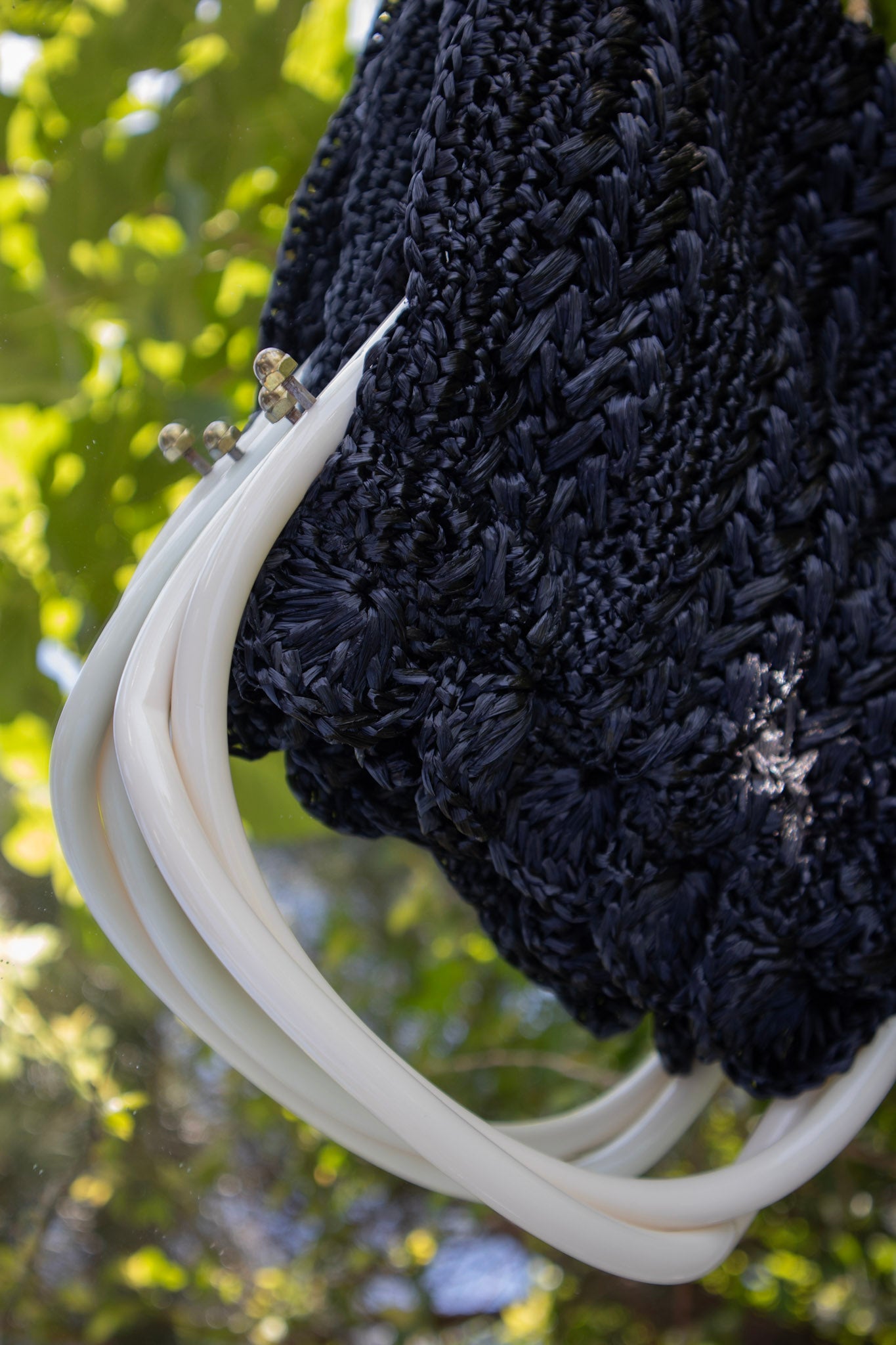 Black Straw Bag