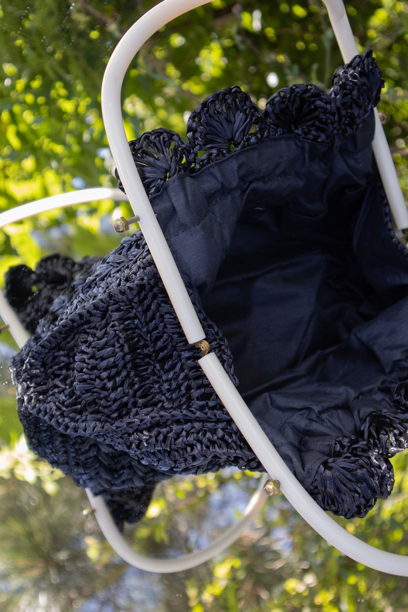 Black Straw Bag