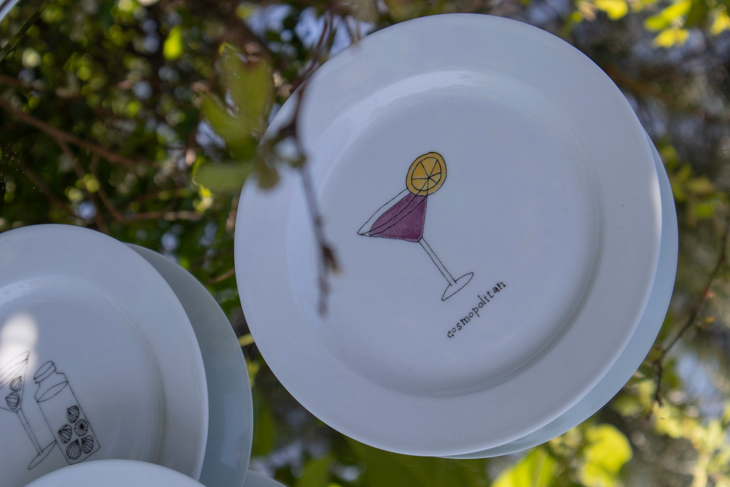 Porcelain Cocktail Plate Set (Set of 4)
