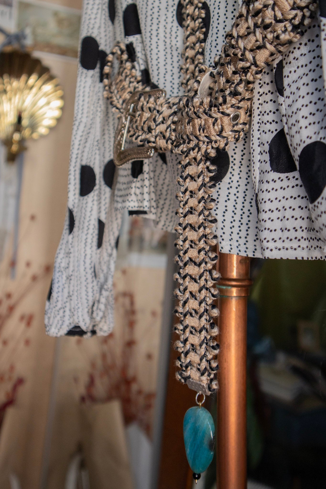 Polkadot Blouse and Handmade Belt