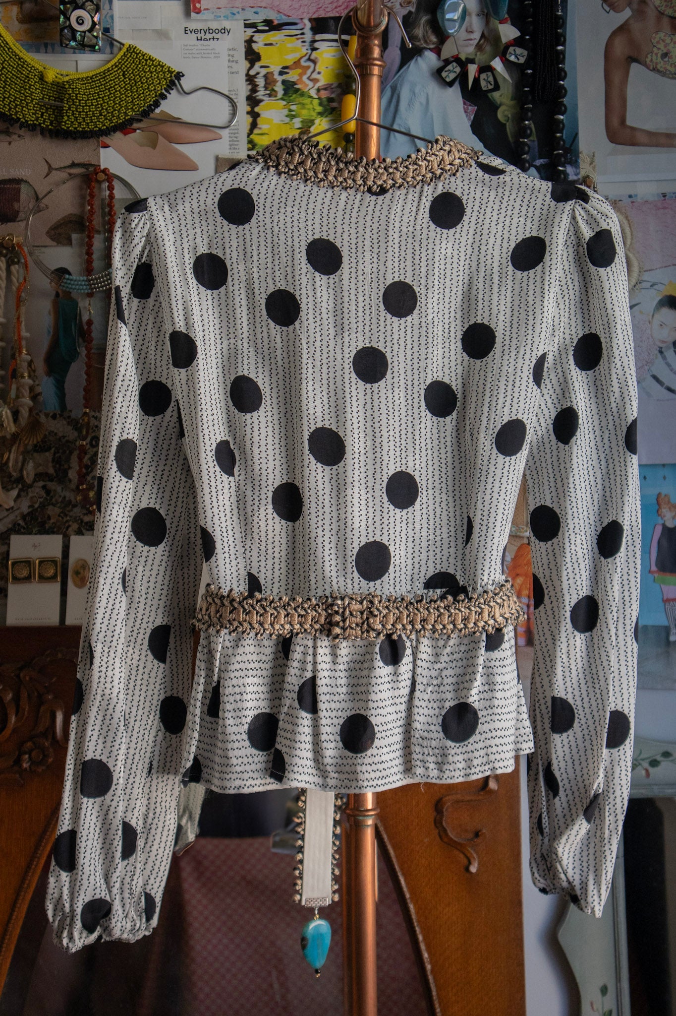Polkadot Blouse and Handmade Belt