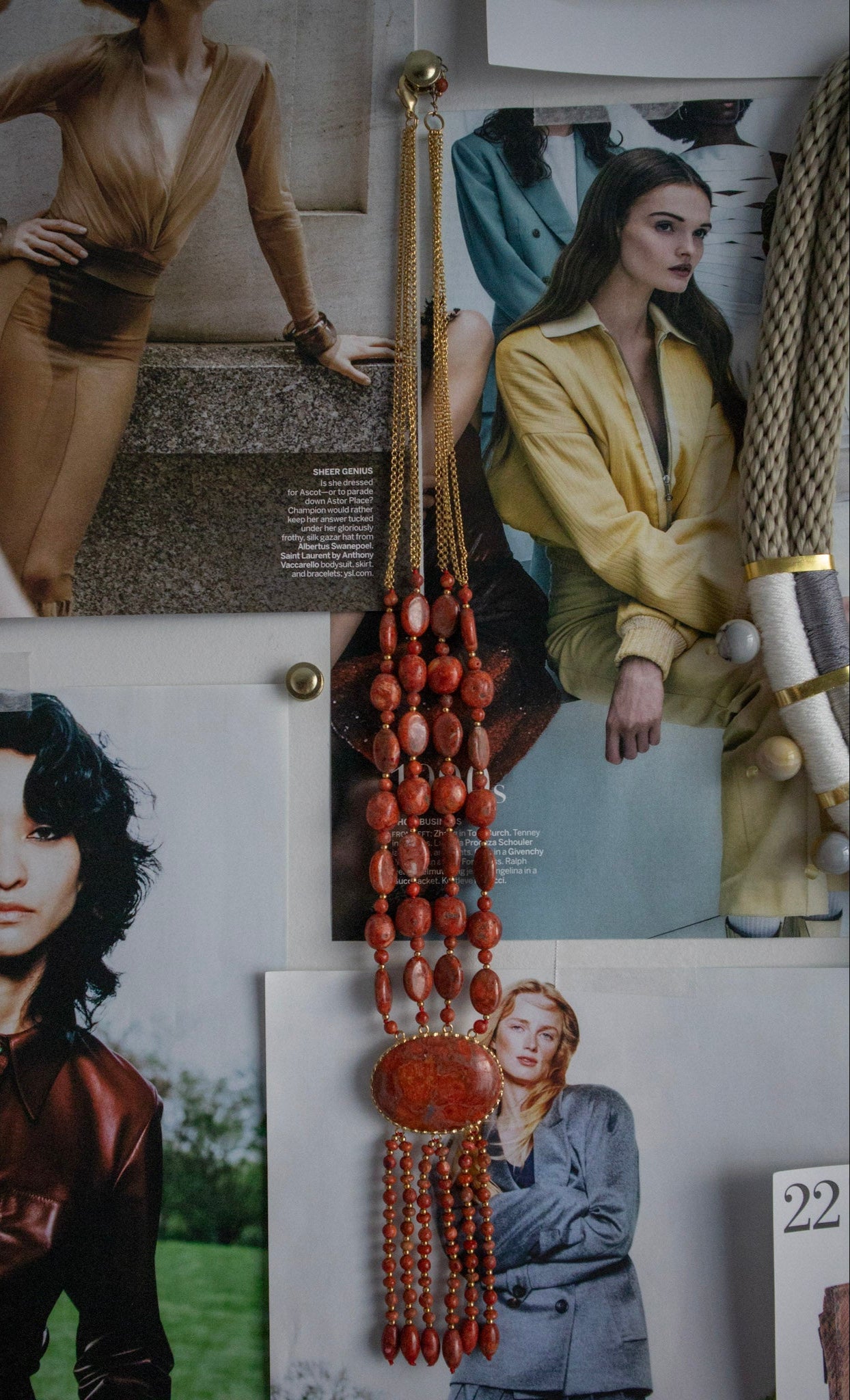 Red Coral Pendant Necklace