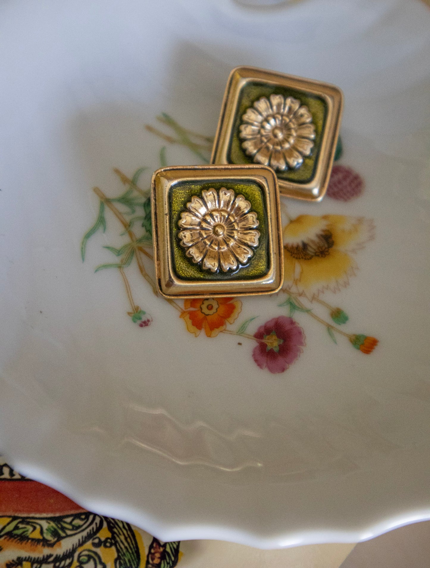 Flower Tile Square Studs