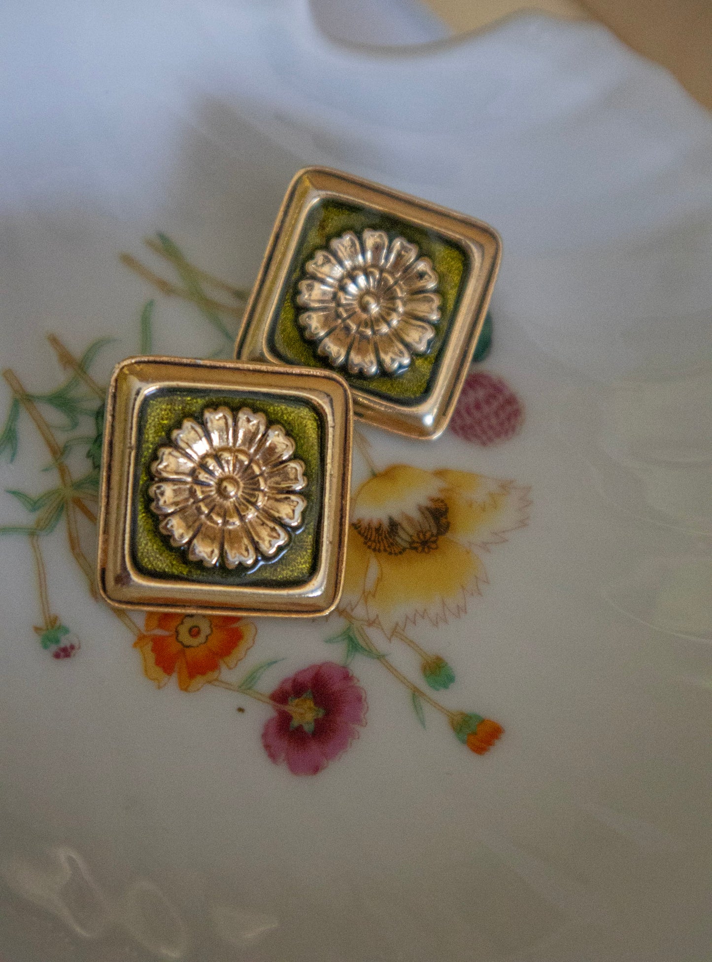 Flower Tile Square Studs