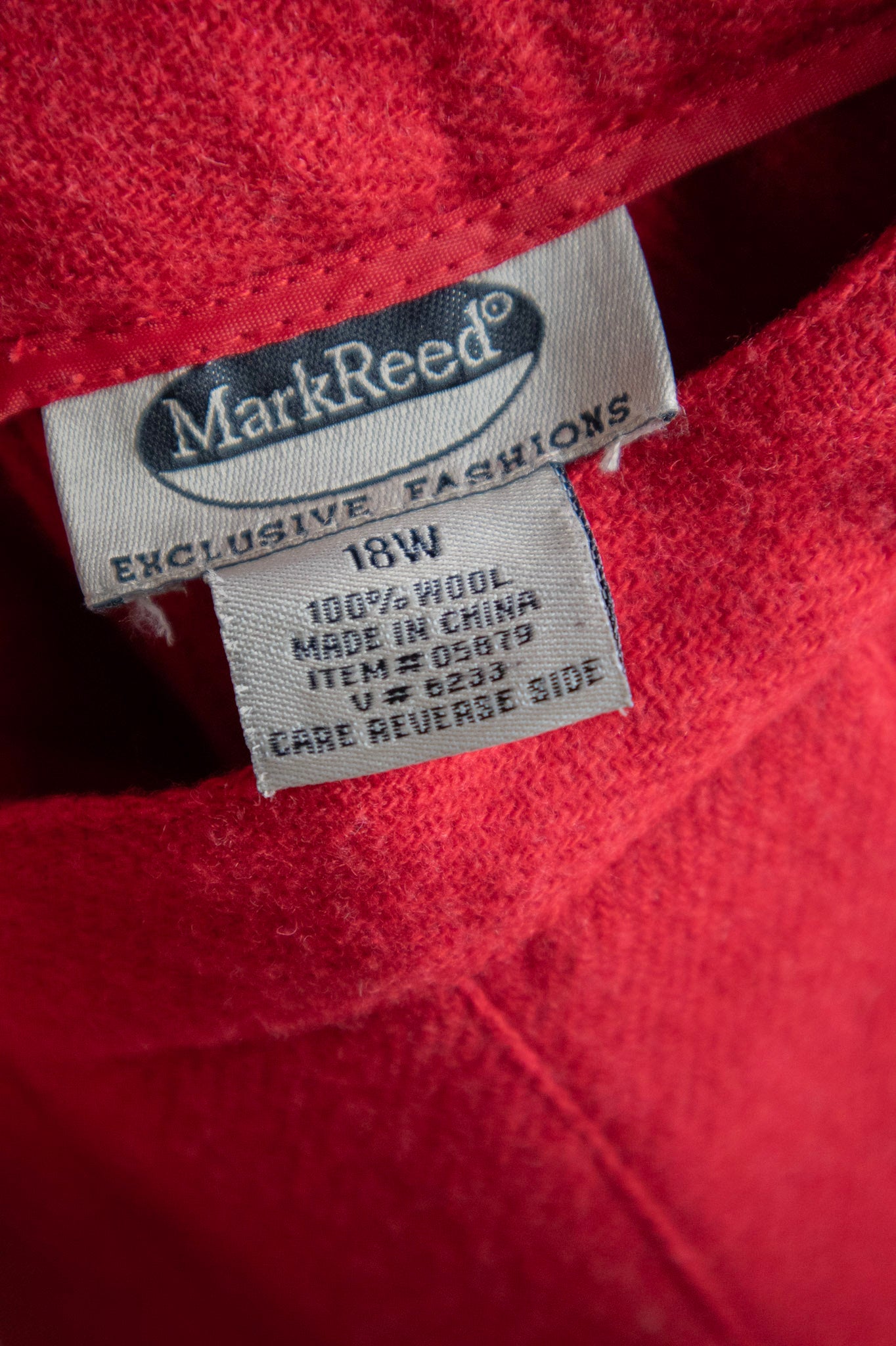 Pleated Red Wool Skirt