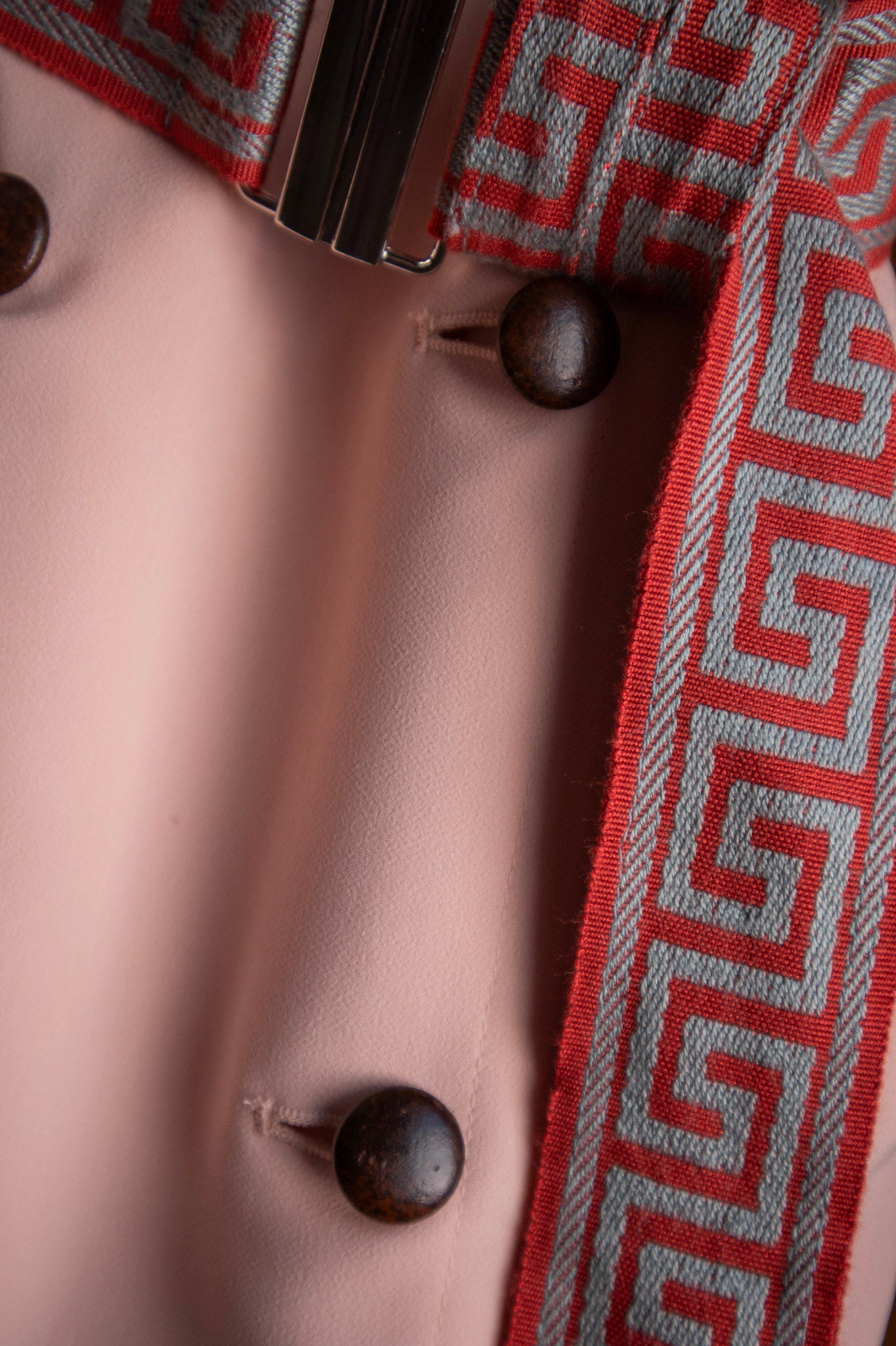 Koi Trench with Handmade Grecian Print Belt