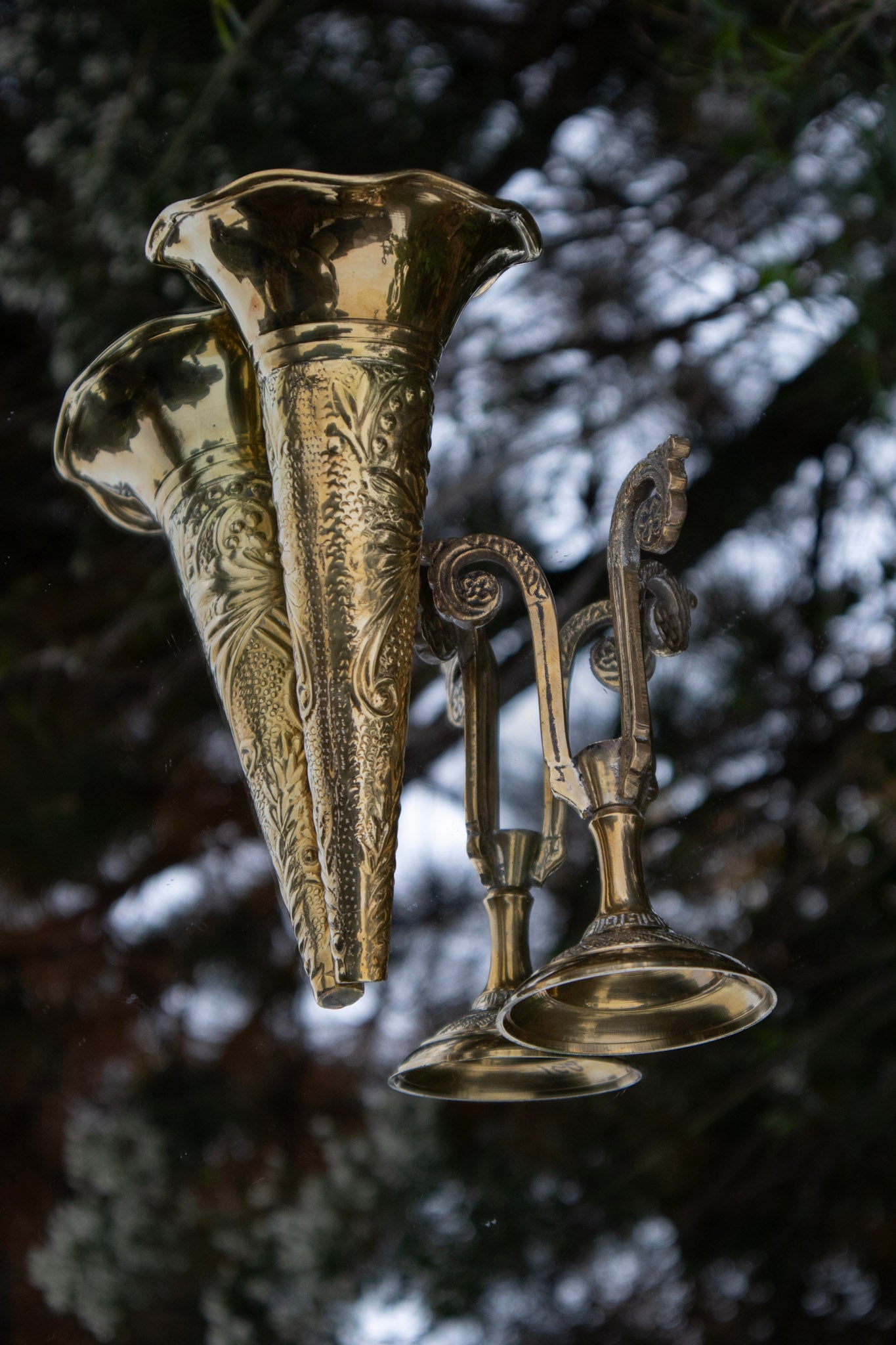 Brass Vase with Stand