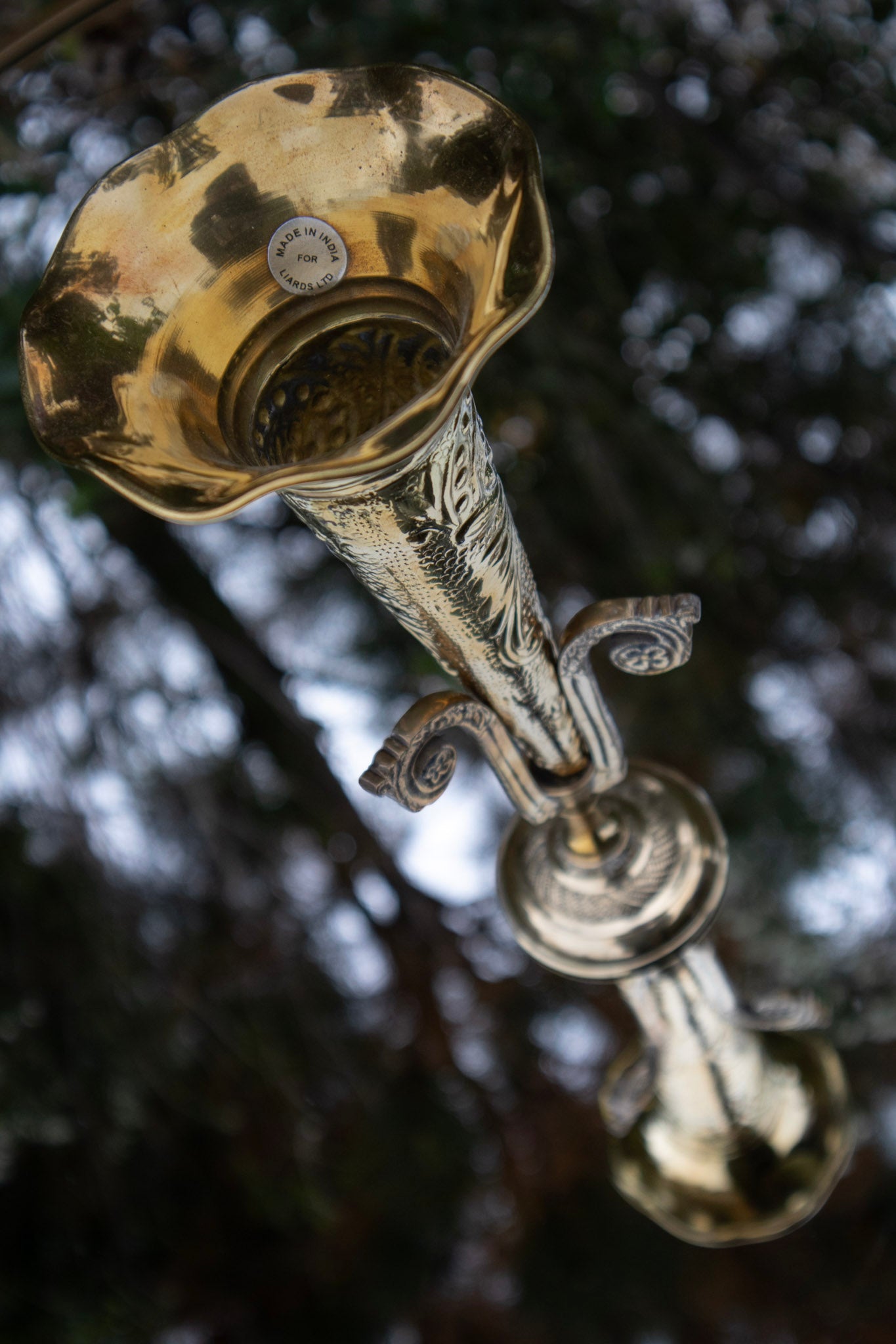 Brass Vase with Stand