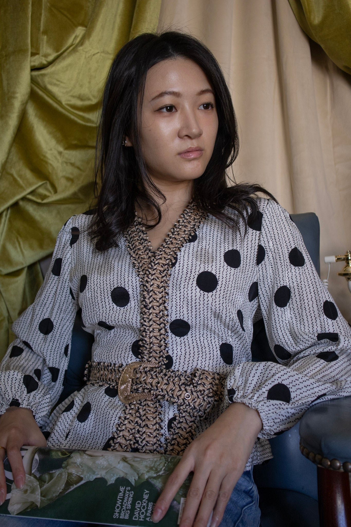 Polkadot Blouse and Handmade Belt