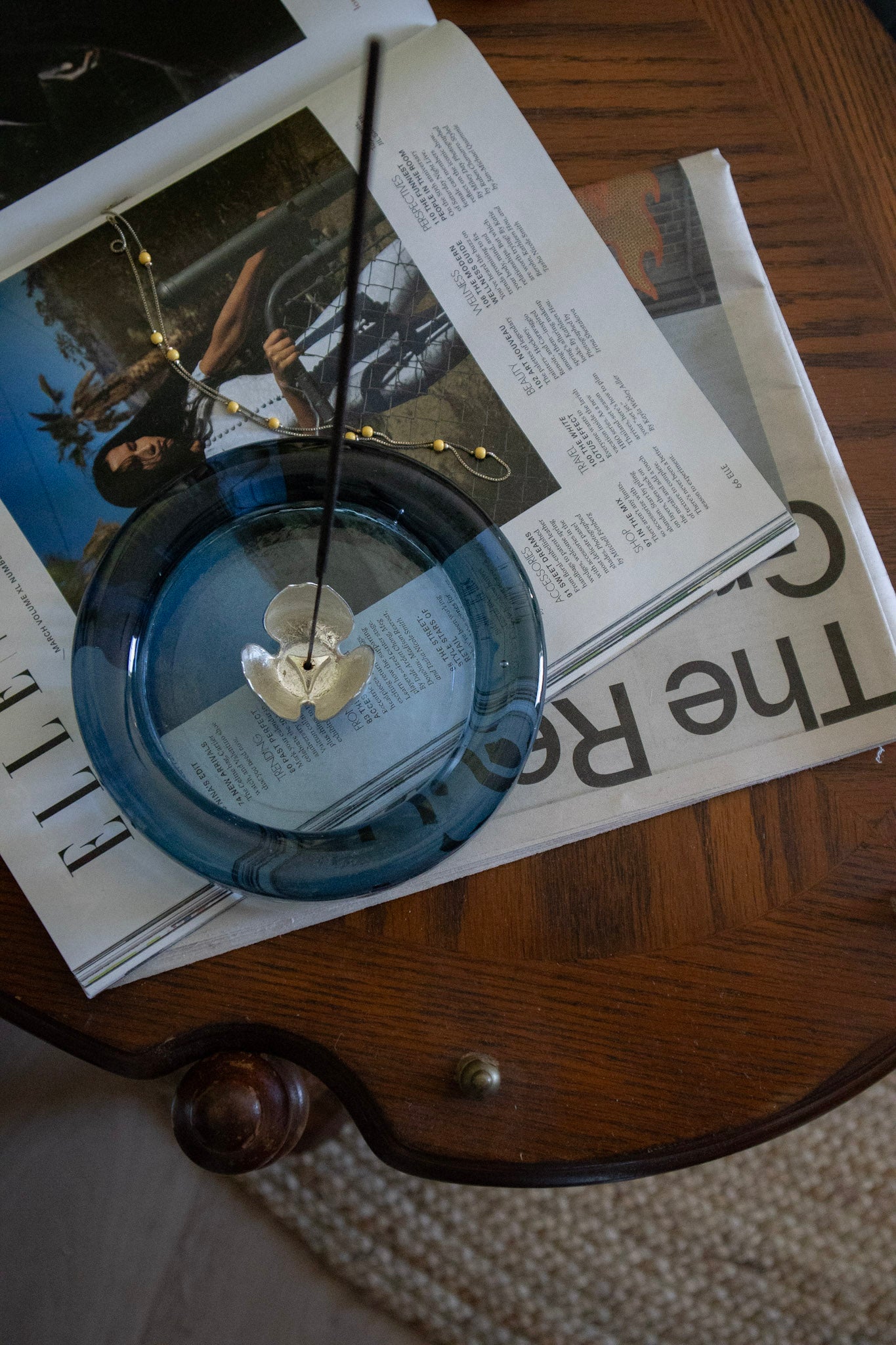 Recycled Blue Glass Dish