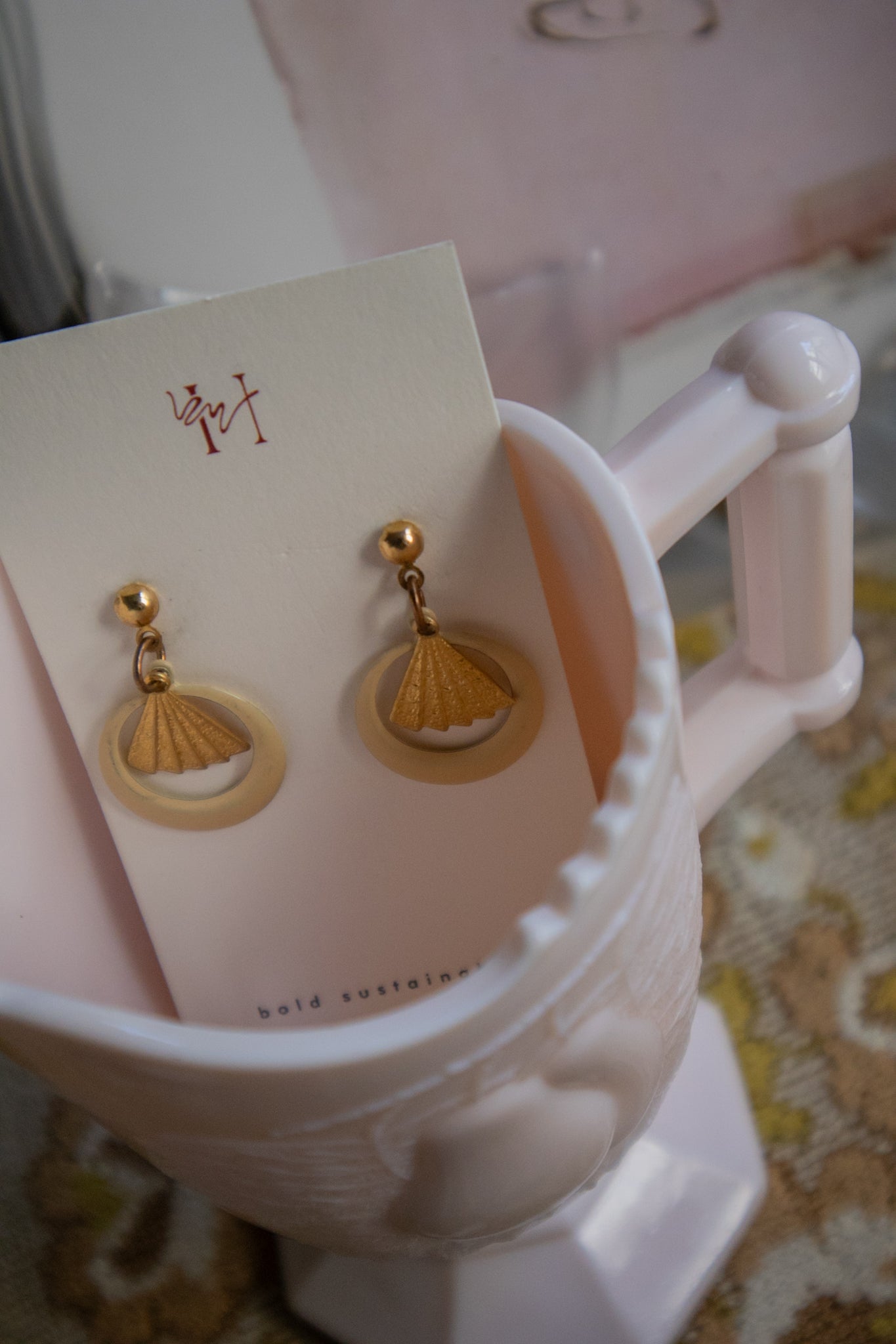 Gold Fan Earrings