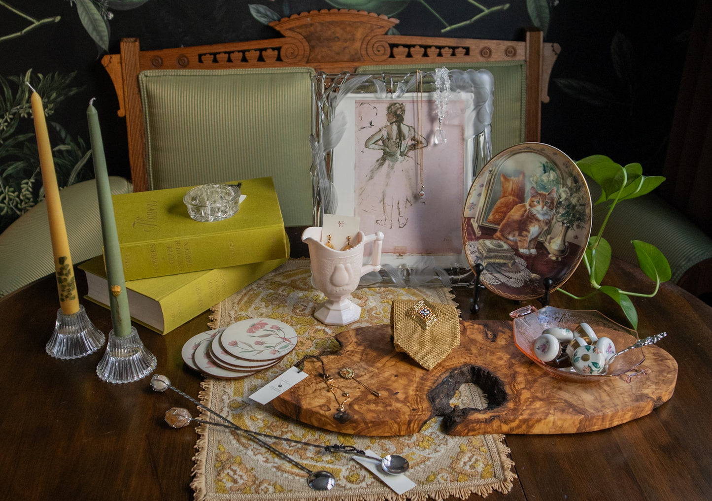 Homco Crystal Candlestick Holders