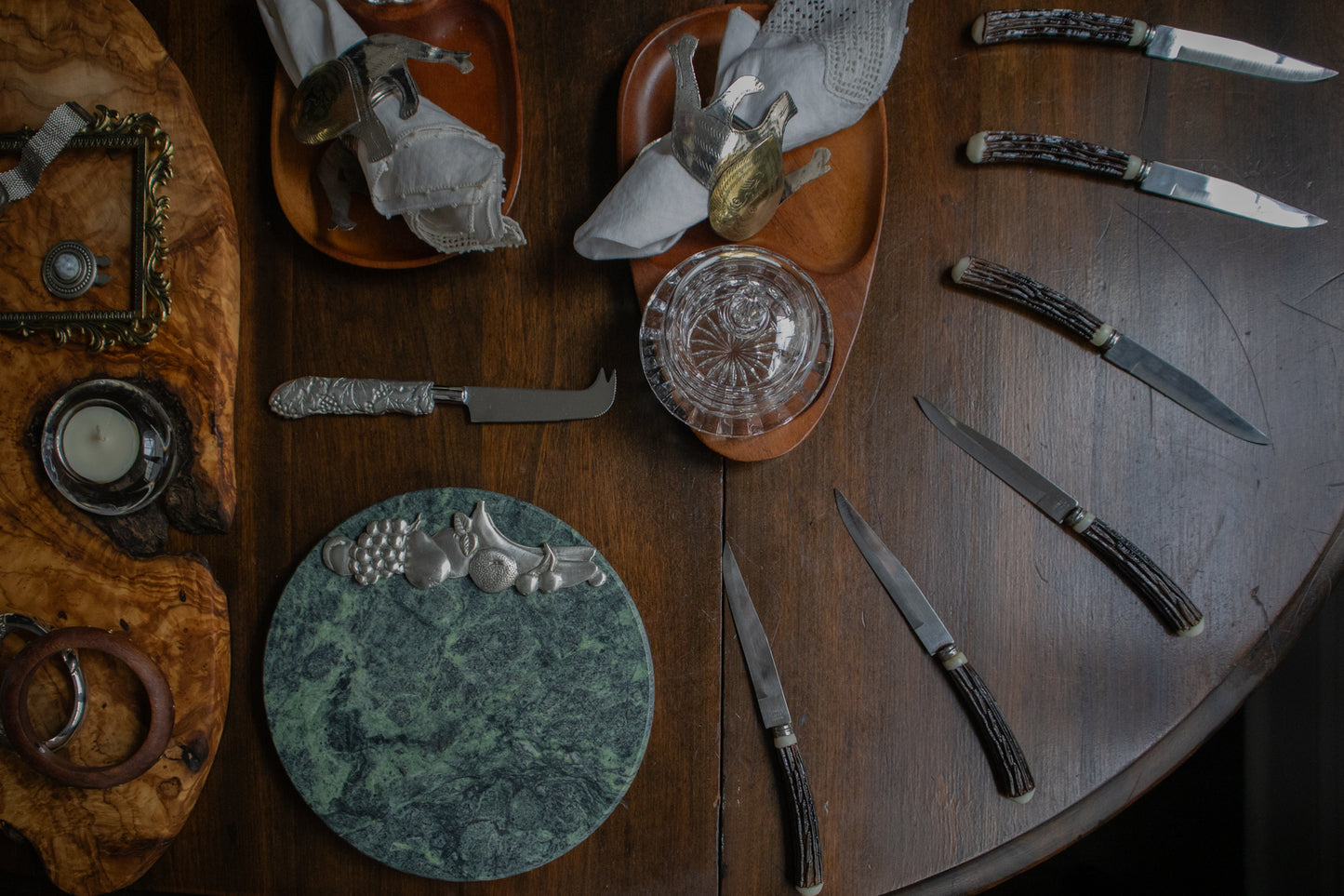 Marble & Fine Pewter Cheese Tray