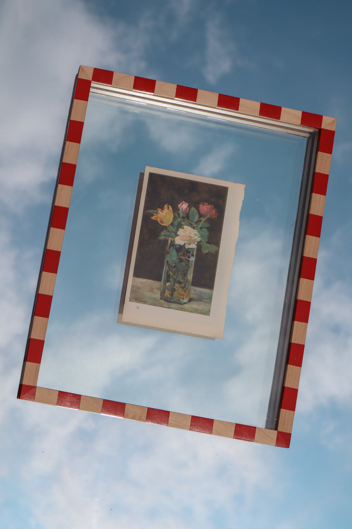 Red Striped Floating Frame