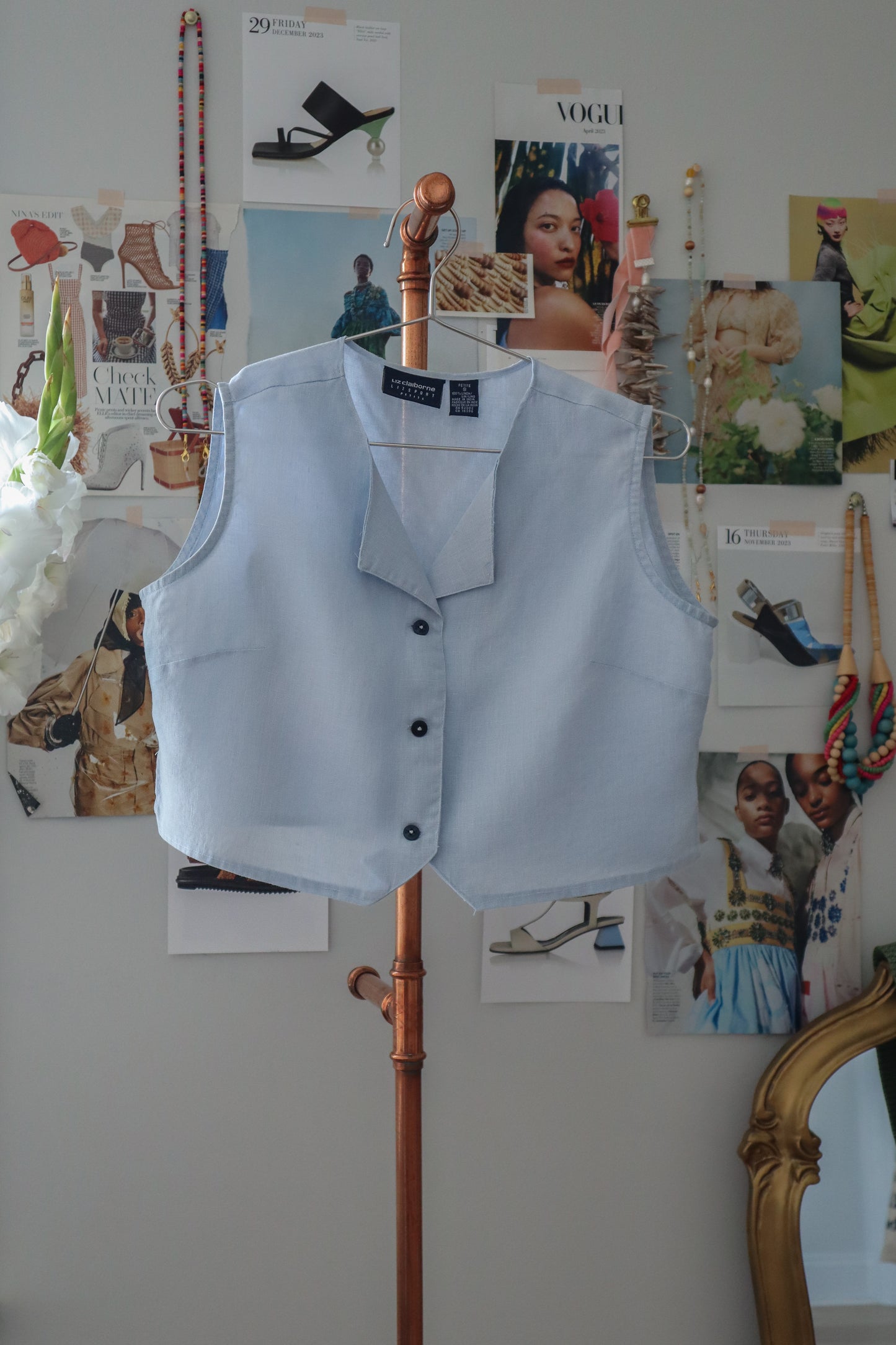 Sky Blue Crop Vest
