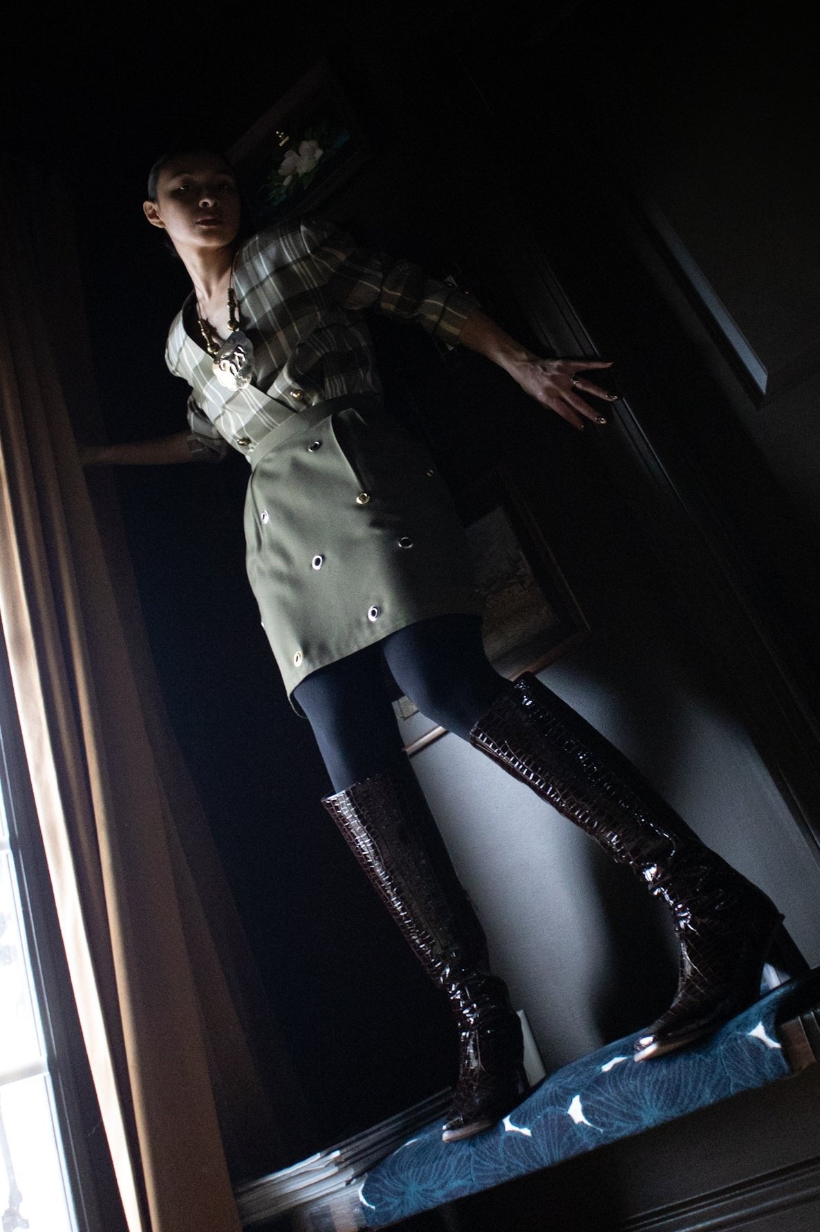 Plaid Double Breasted Blazer