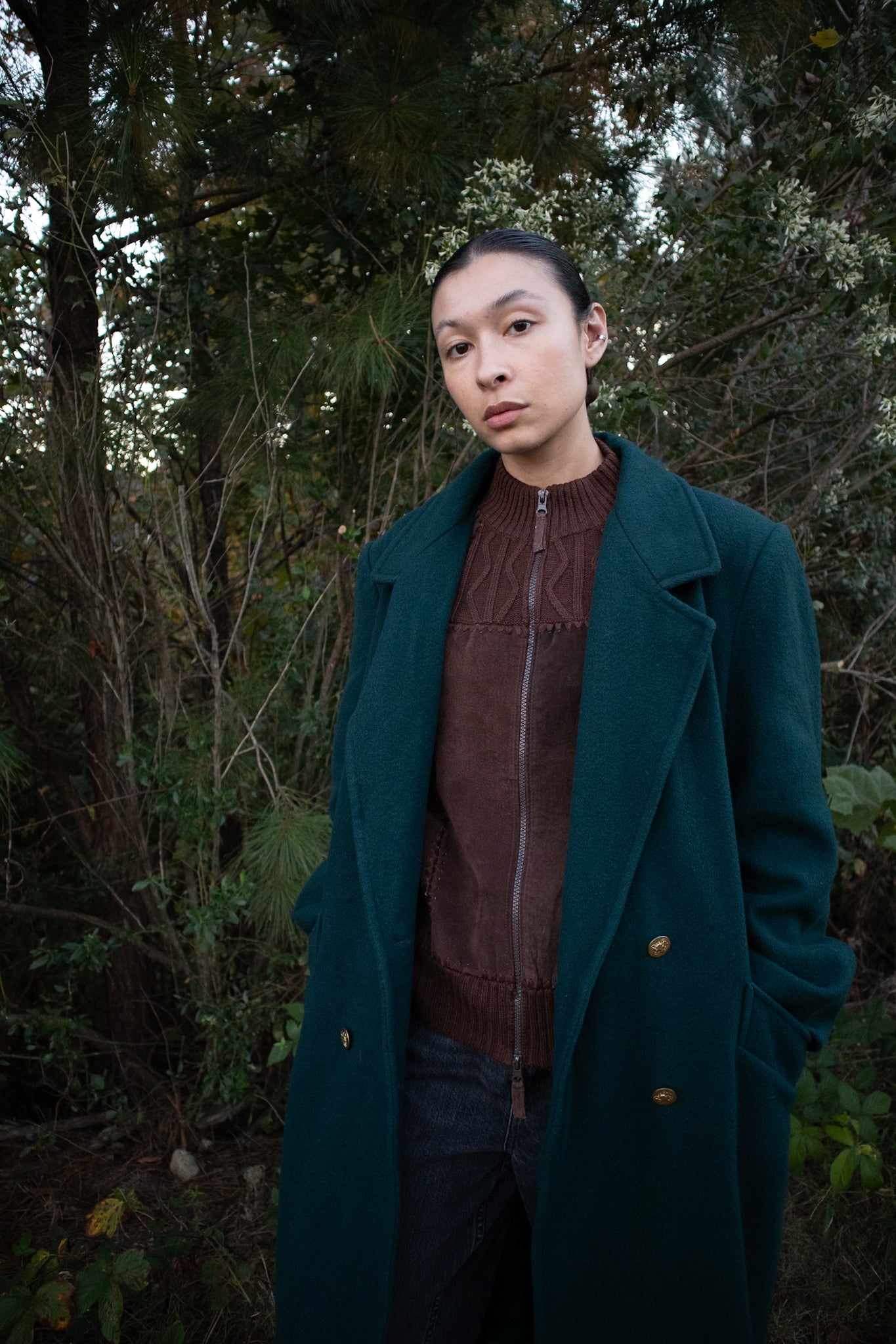 Patchwork Leather and Knit Vest