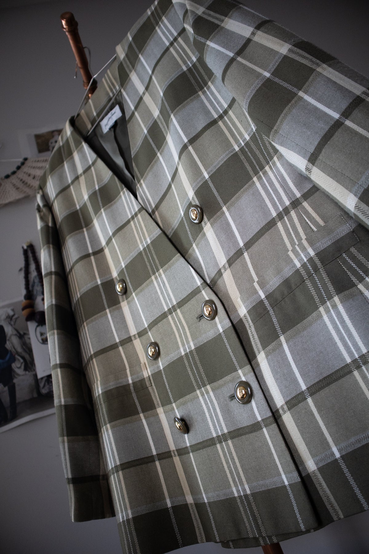 Plaid Double Breasted Blazer