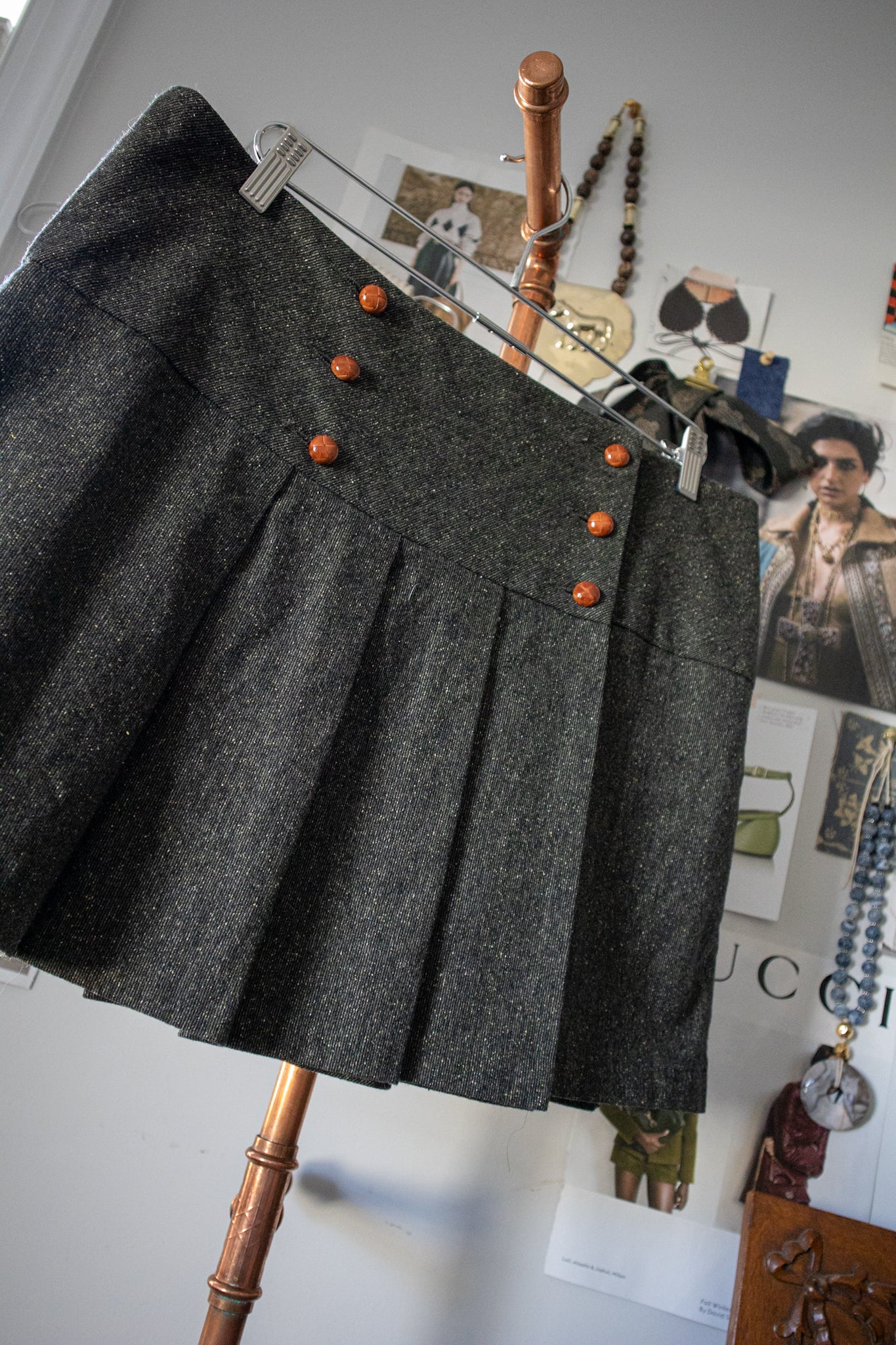 Pleated Wool Skirt