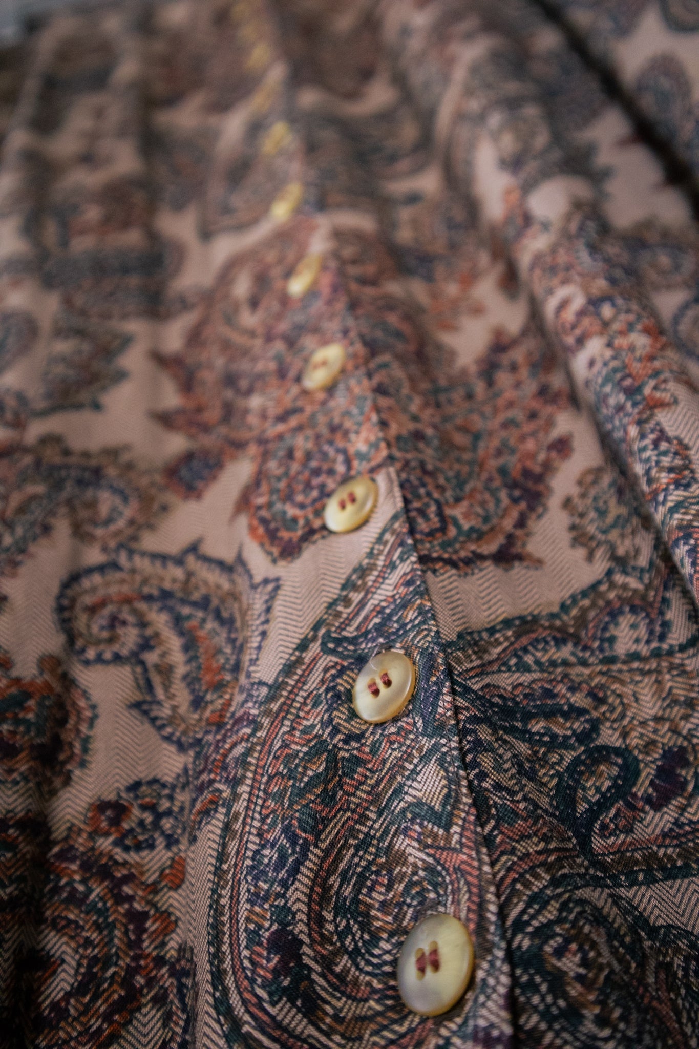 Paisley Button Down Maxi Skirt