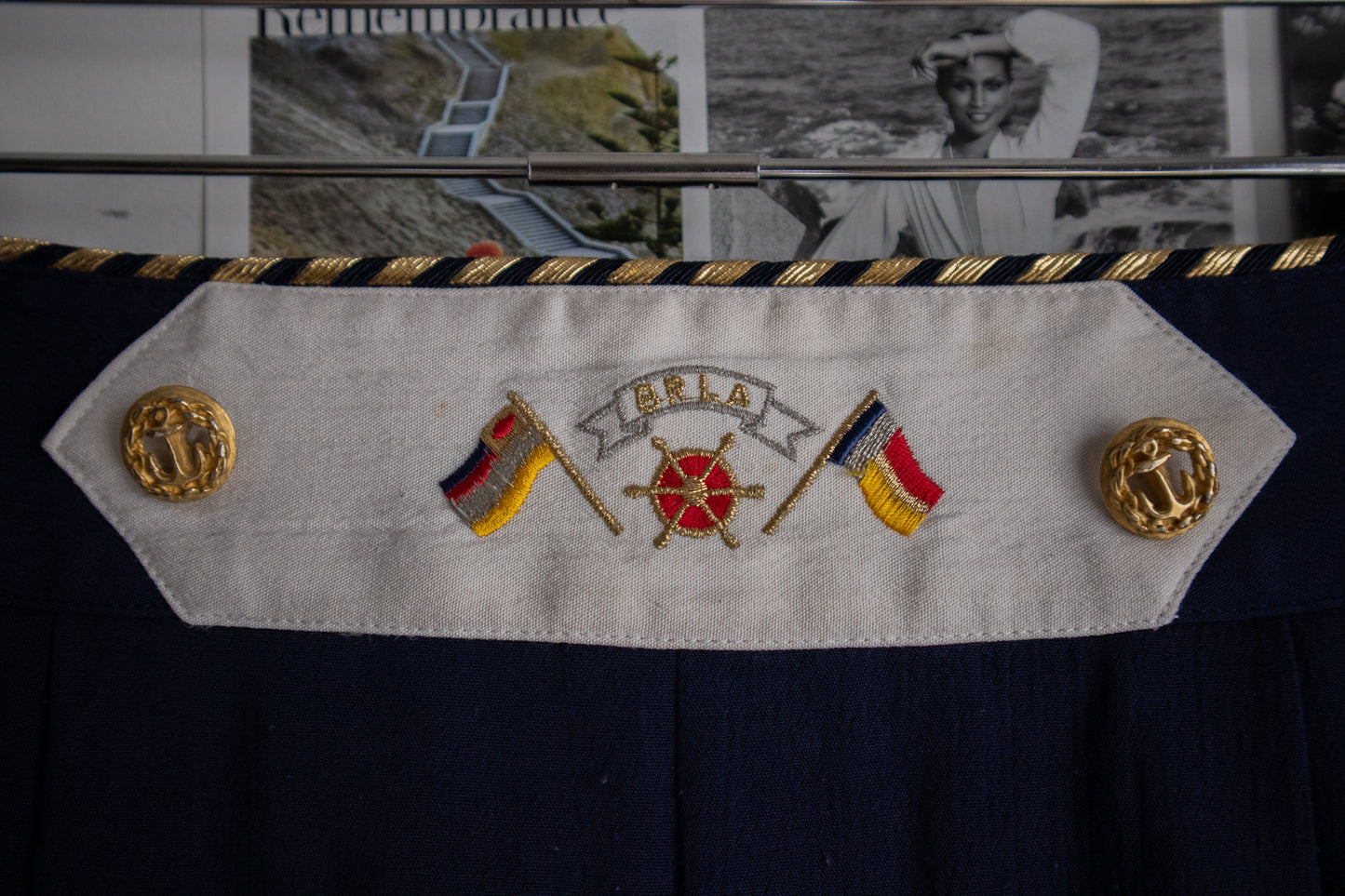 Initialed Uniform Navy Slacks