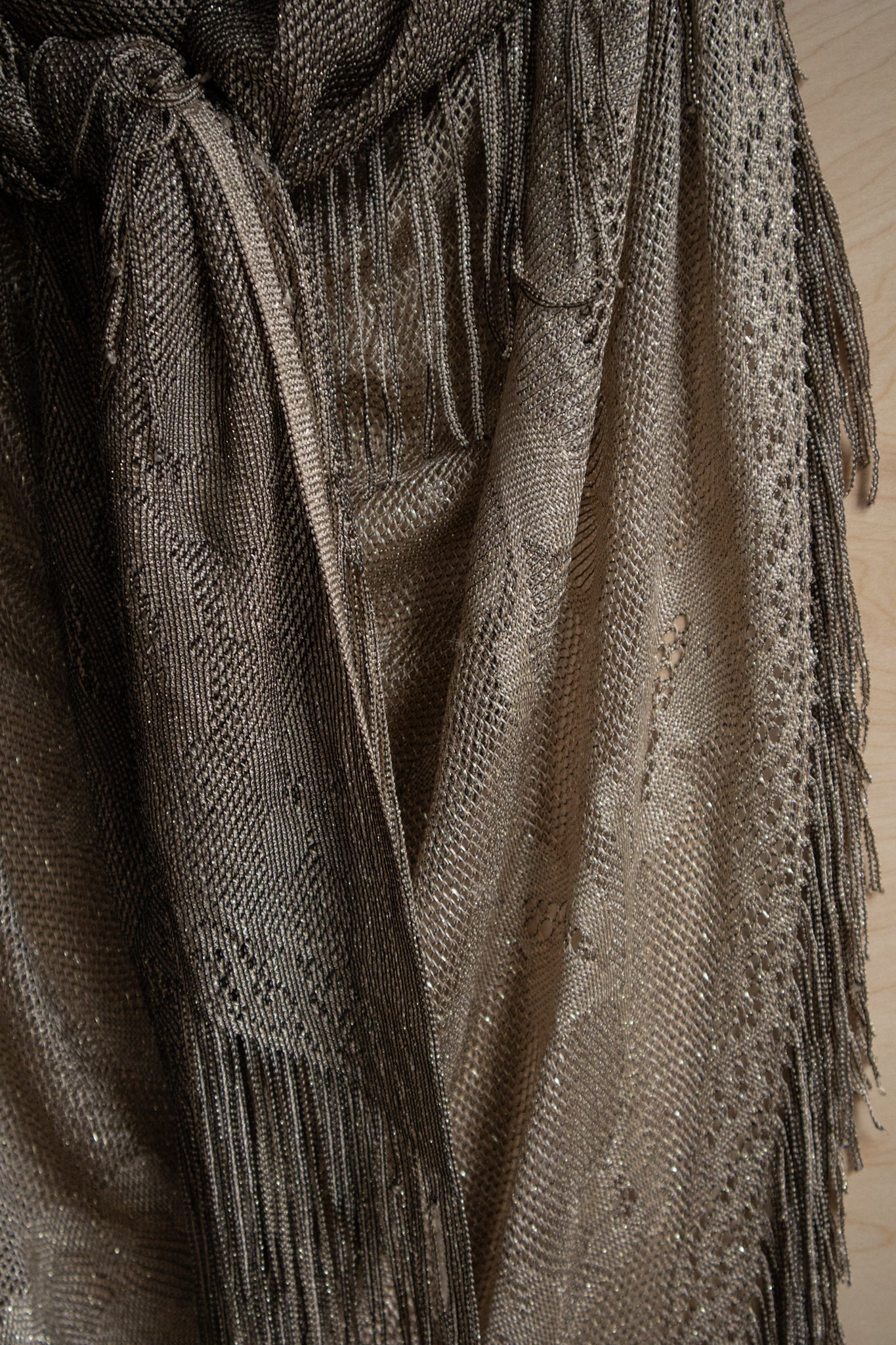 Vintage Champagne Crochet Shawl