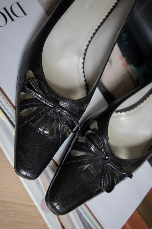 Leather Kitten Heels