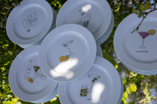 Porcelain Cocktail Plate Set (Set of 4)