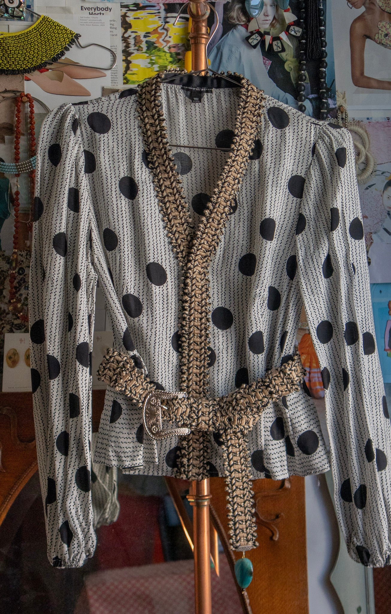 Polkadot Blouse and Handmade Belt