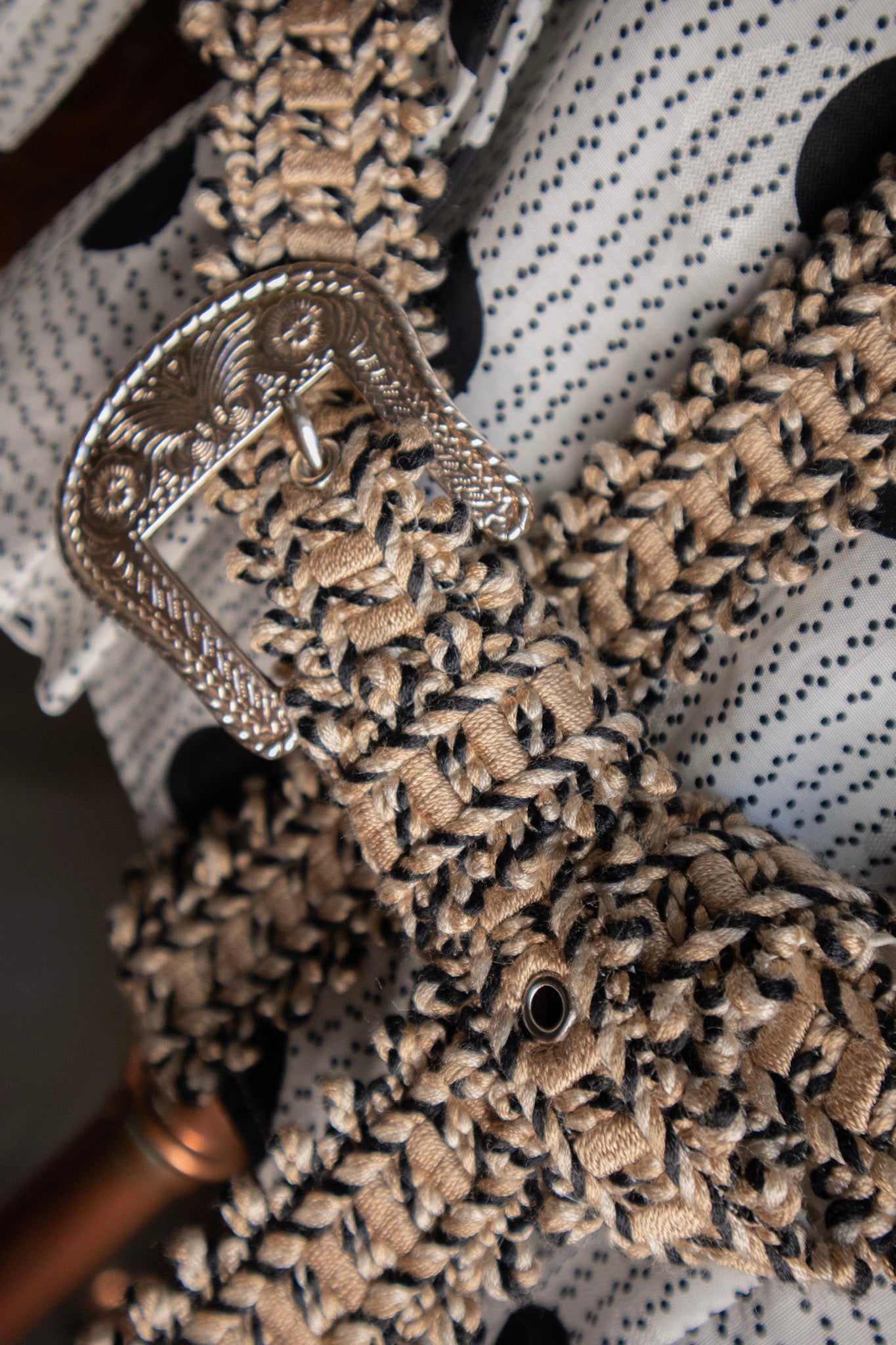 Polkadot Blouse and Handmade Belt