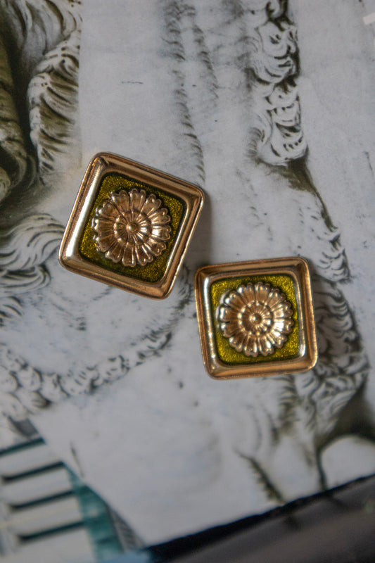 Flower Tile Square Studs