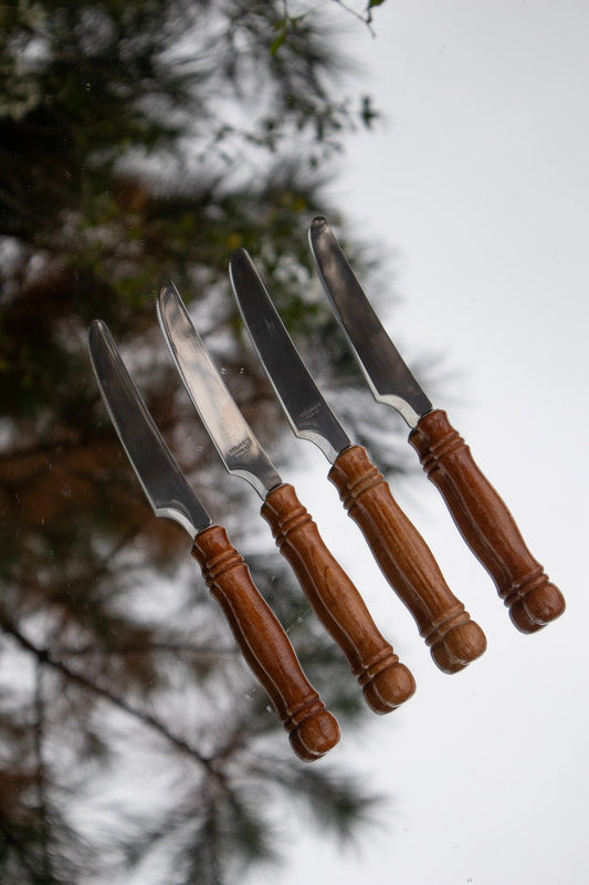 Table Knives Set with Wood Handles (Set of 4)