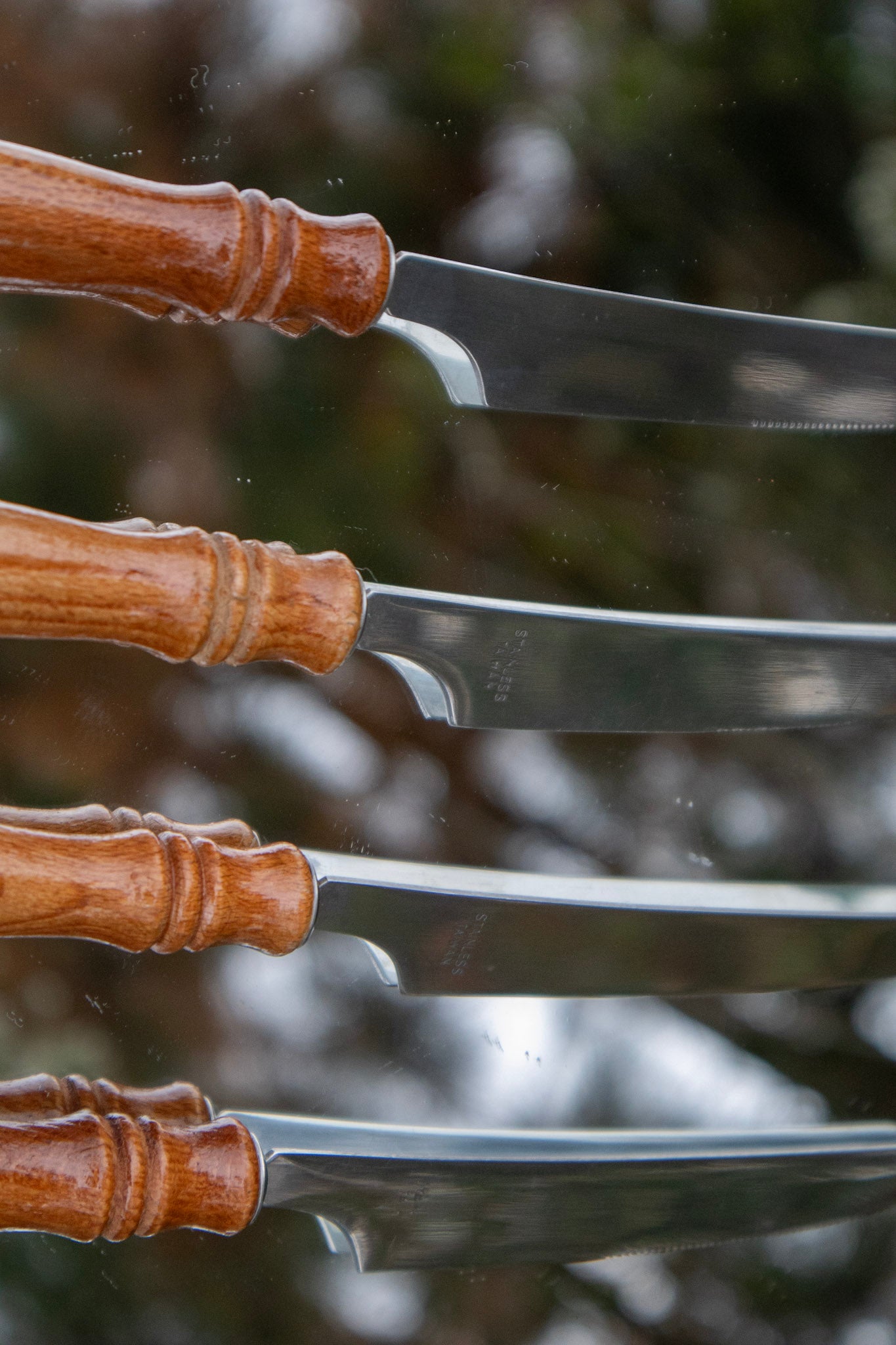 Table Knives Set with Wood Handles (Set of 4)