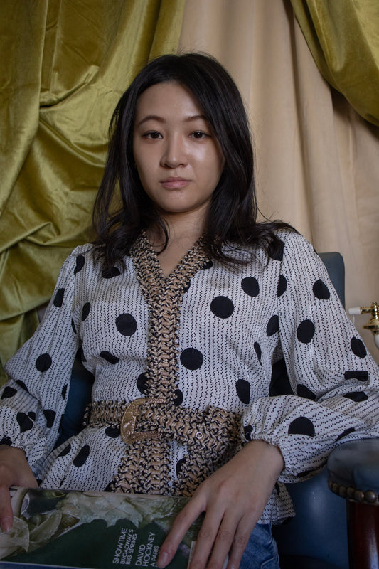 Polkadot Blouse and Handmade Belt
