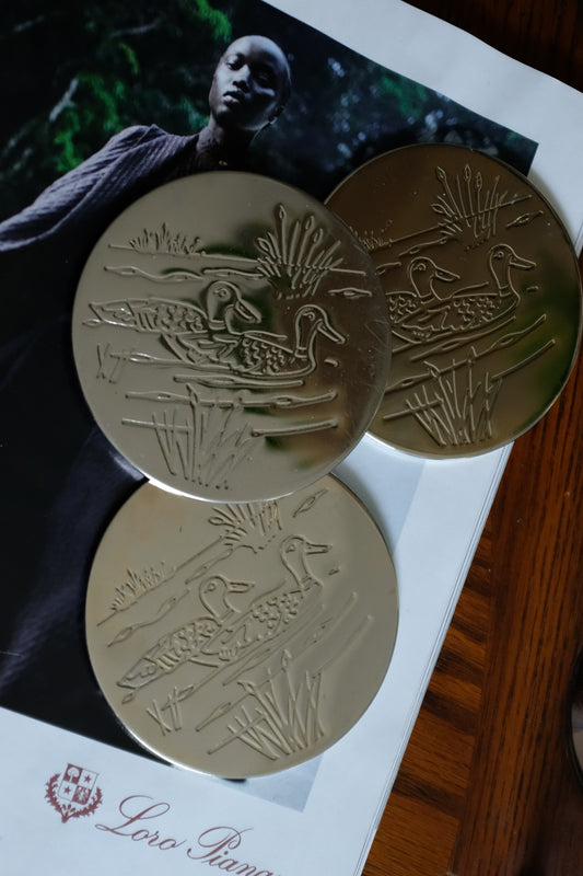 Silver-Plated Duck Coasters