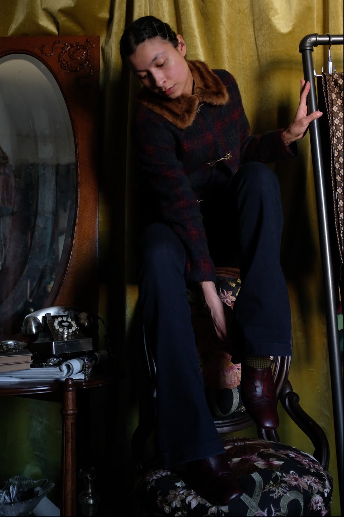 Burgundy Leather Mules