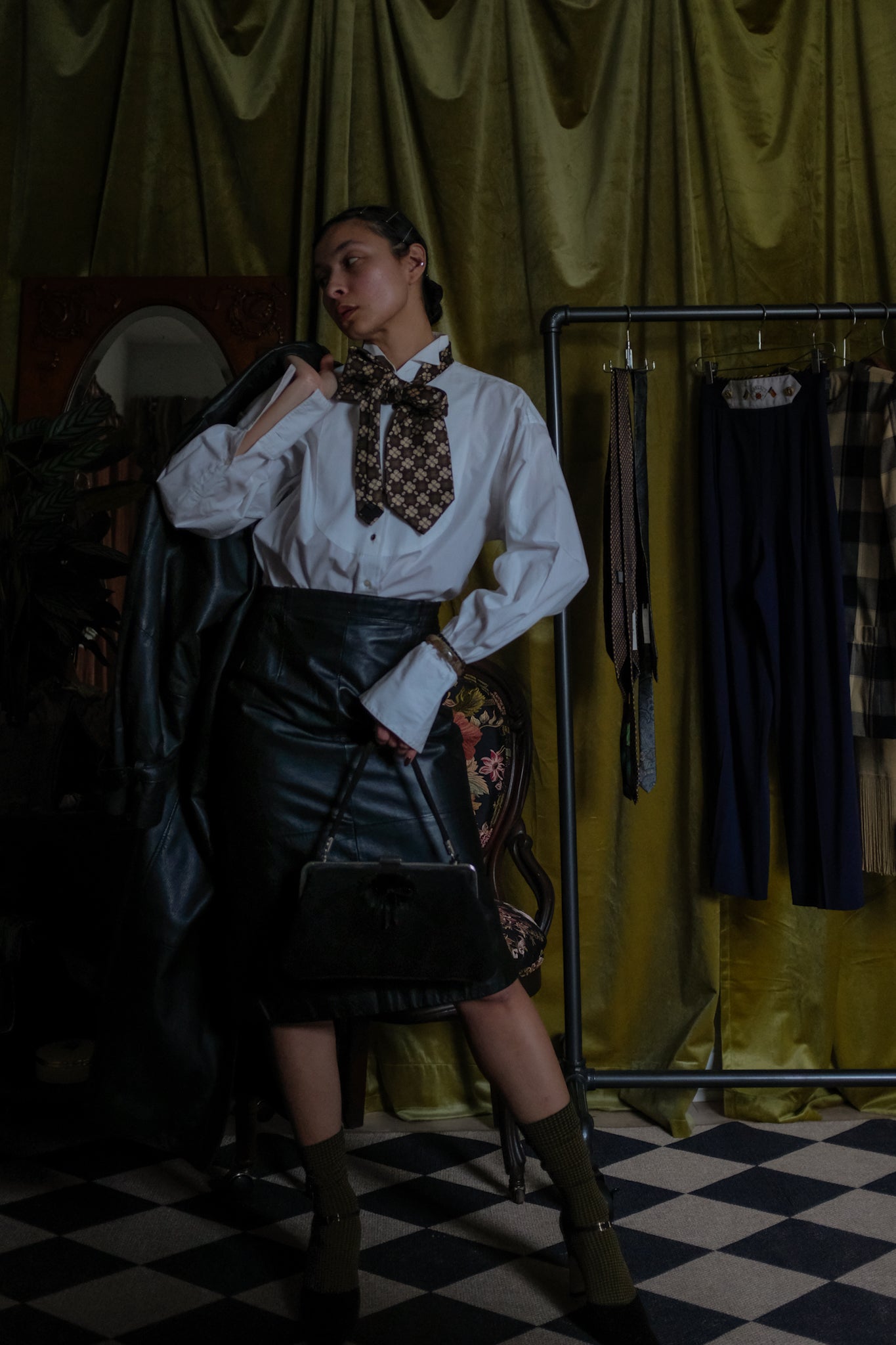 Yellow And Green Floral Tie