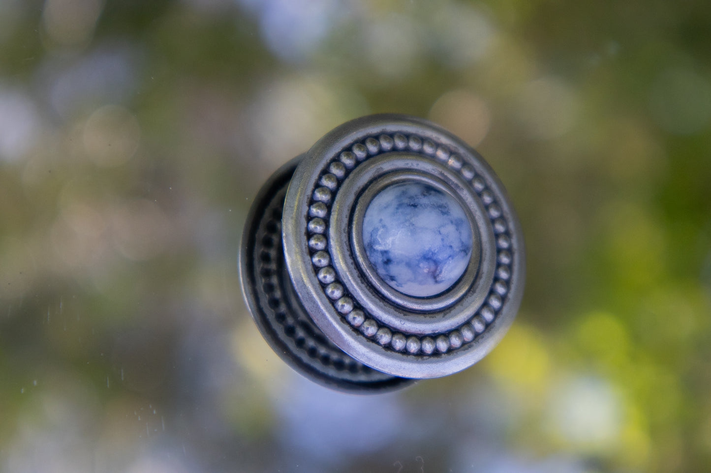 Blue & Silver Button Cover