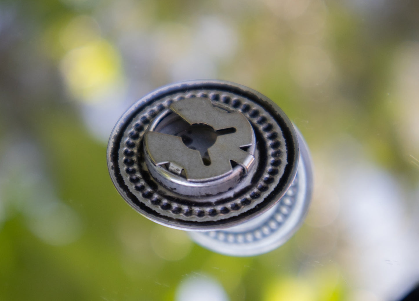 Blue & Silver Button Cover