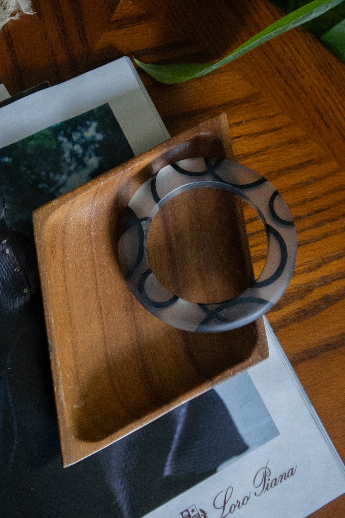 Wooden Rhomboid Tray