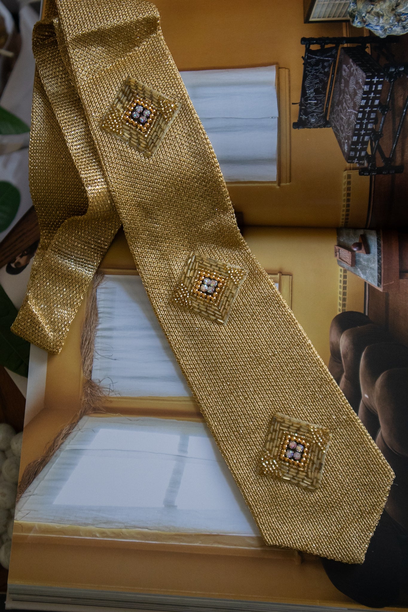 Knit Gold Tie