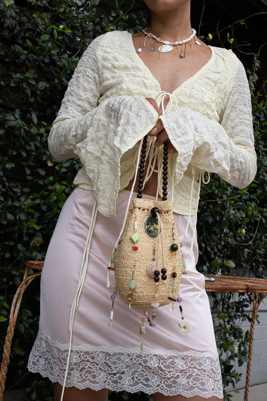 ‘Weekends at the Pink House’ Charm Bucket Bag
