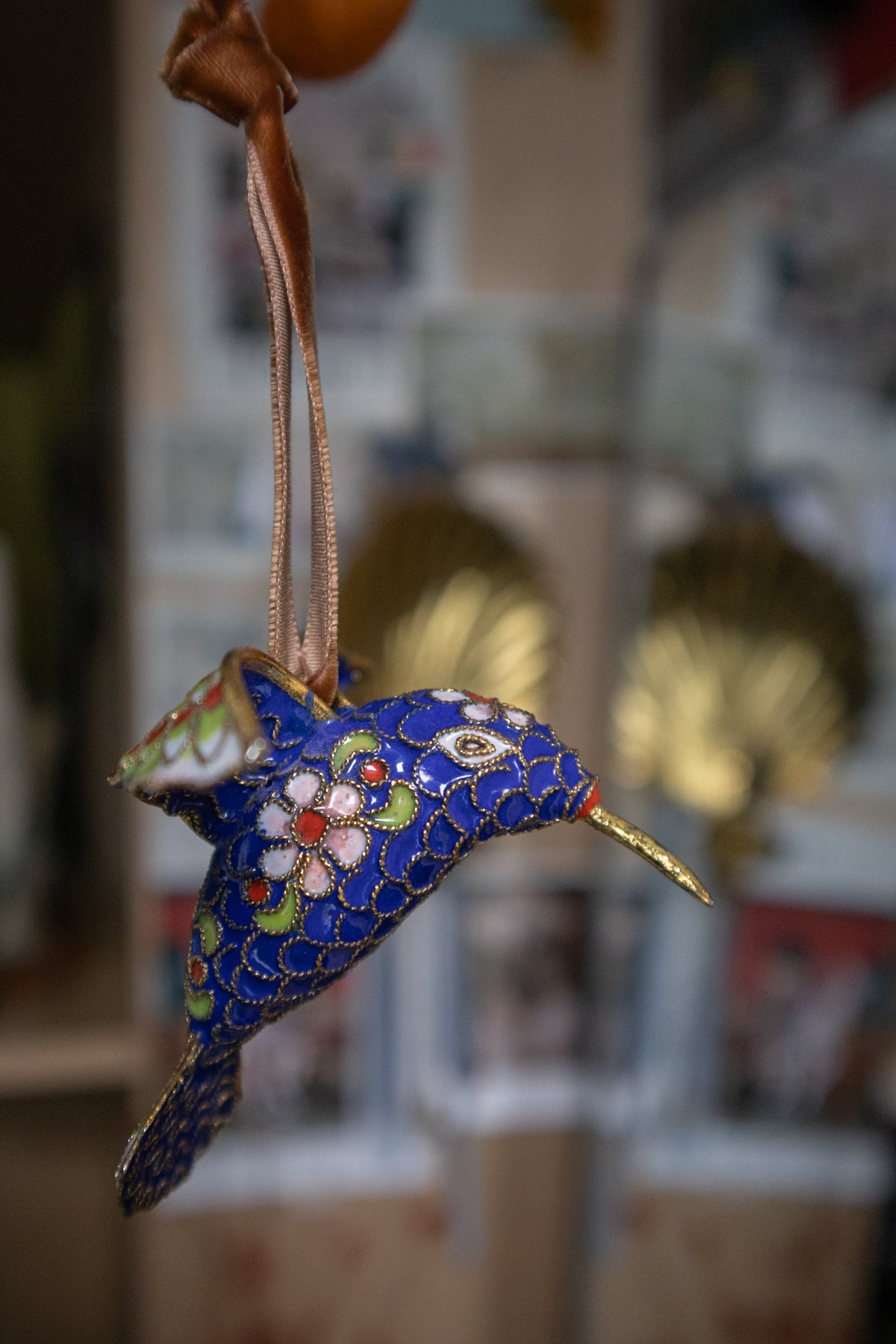 Enameled Cloisonne Hummingbird Ornament
