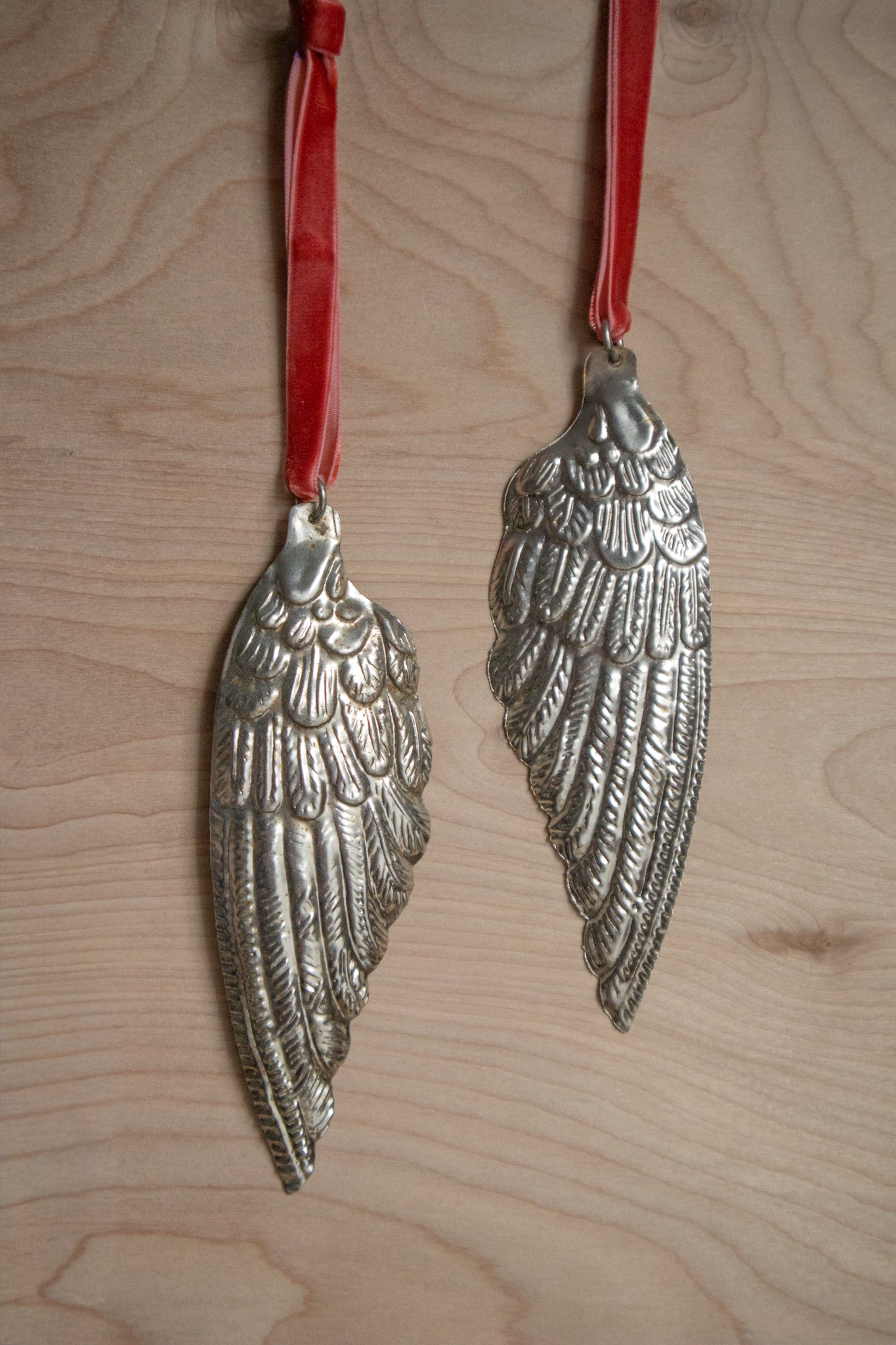Vintage Aluminum Wing Ornament (set of 2)