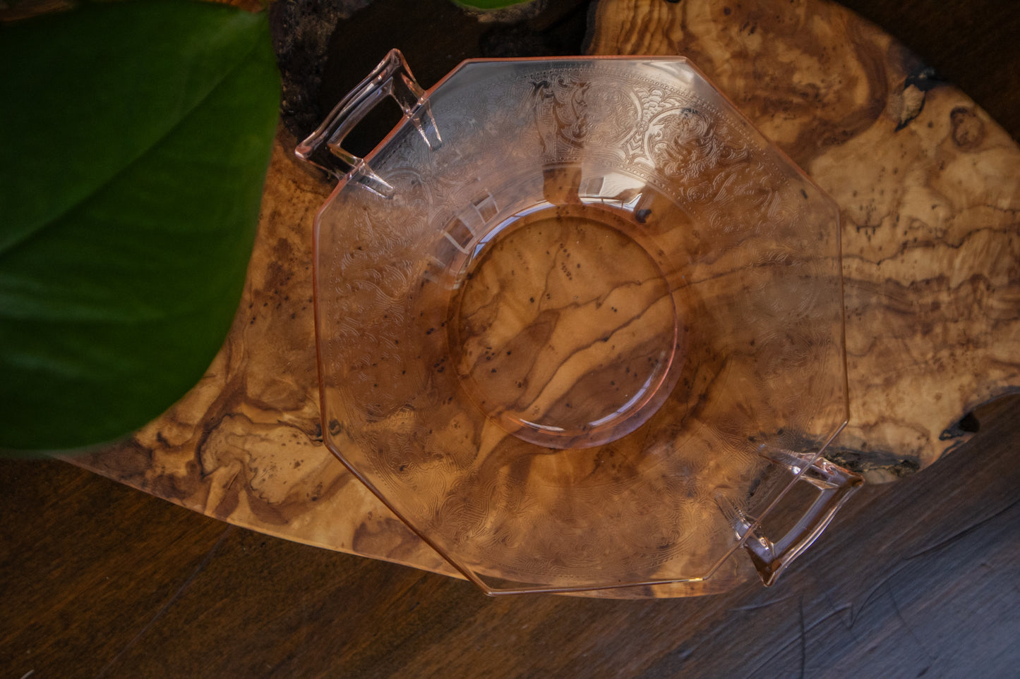 Pink Depression Glass Candy Dish