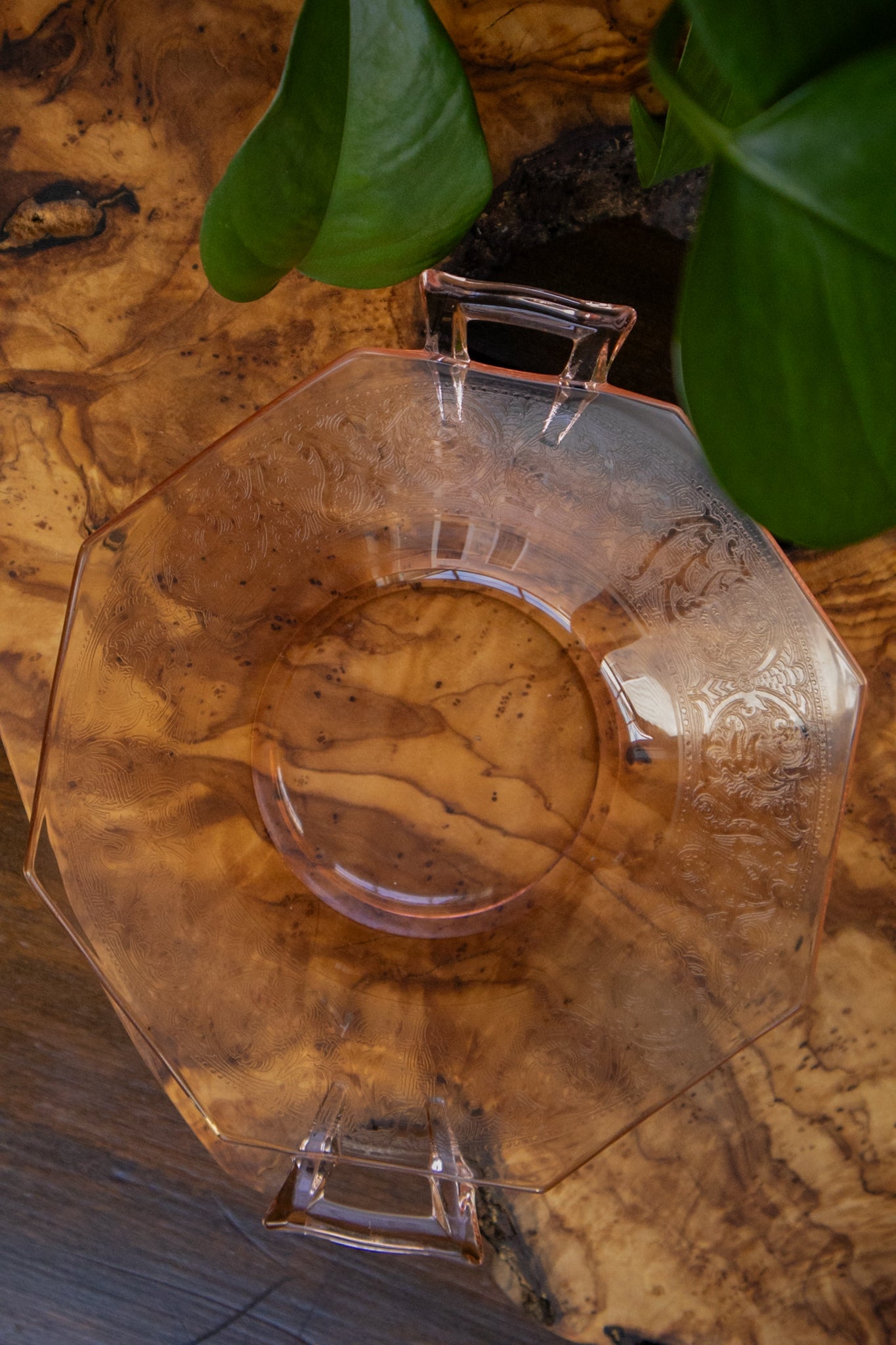 Pink Depression Glass Candy Dish