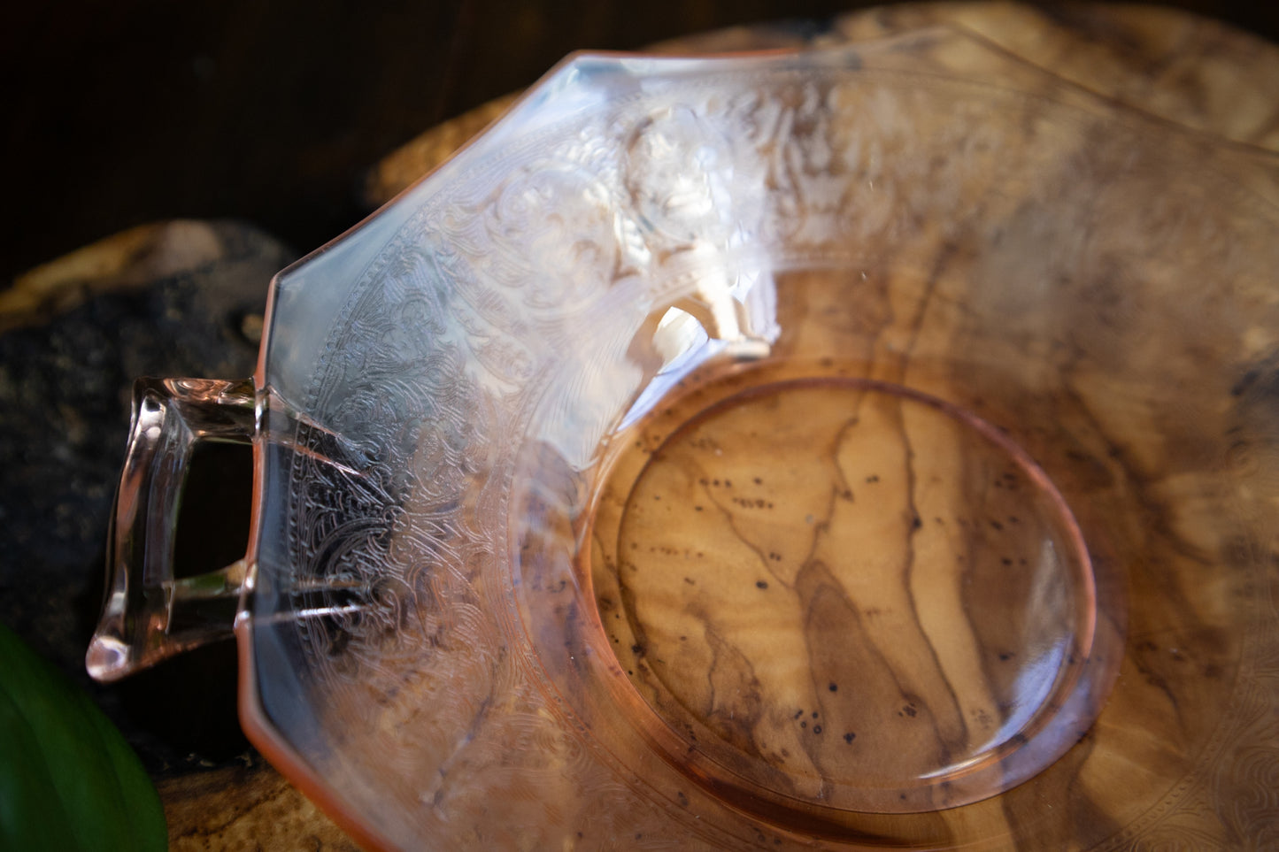Pink Depression Glass Candy Dish