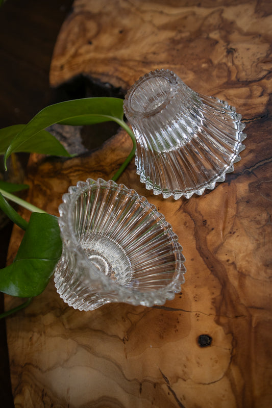 Homco Crystal Candlestick Holders