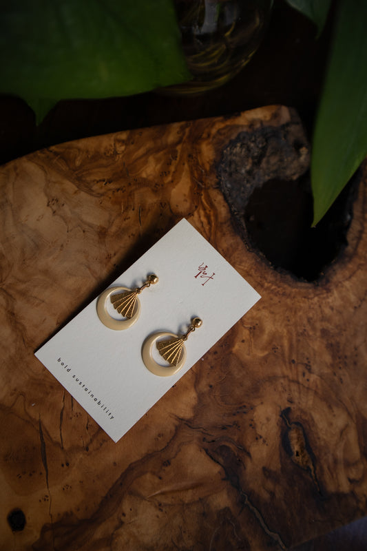 Gold Fan Earrings