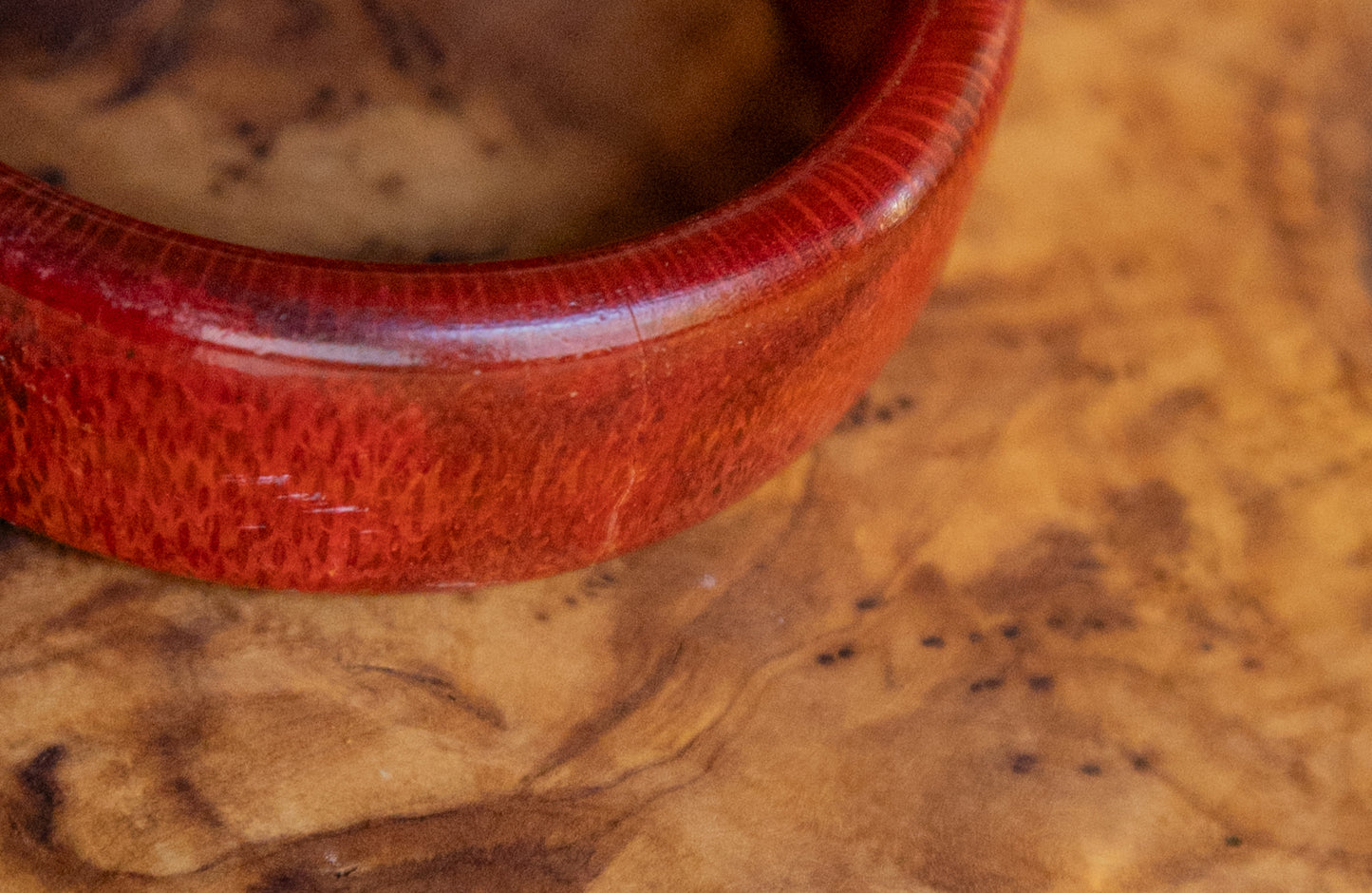 Repaired Red Wooden Bracelet